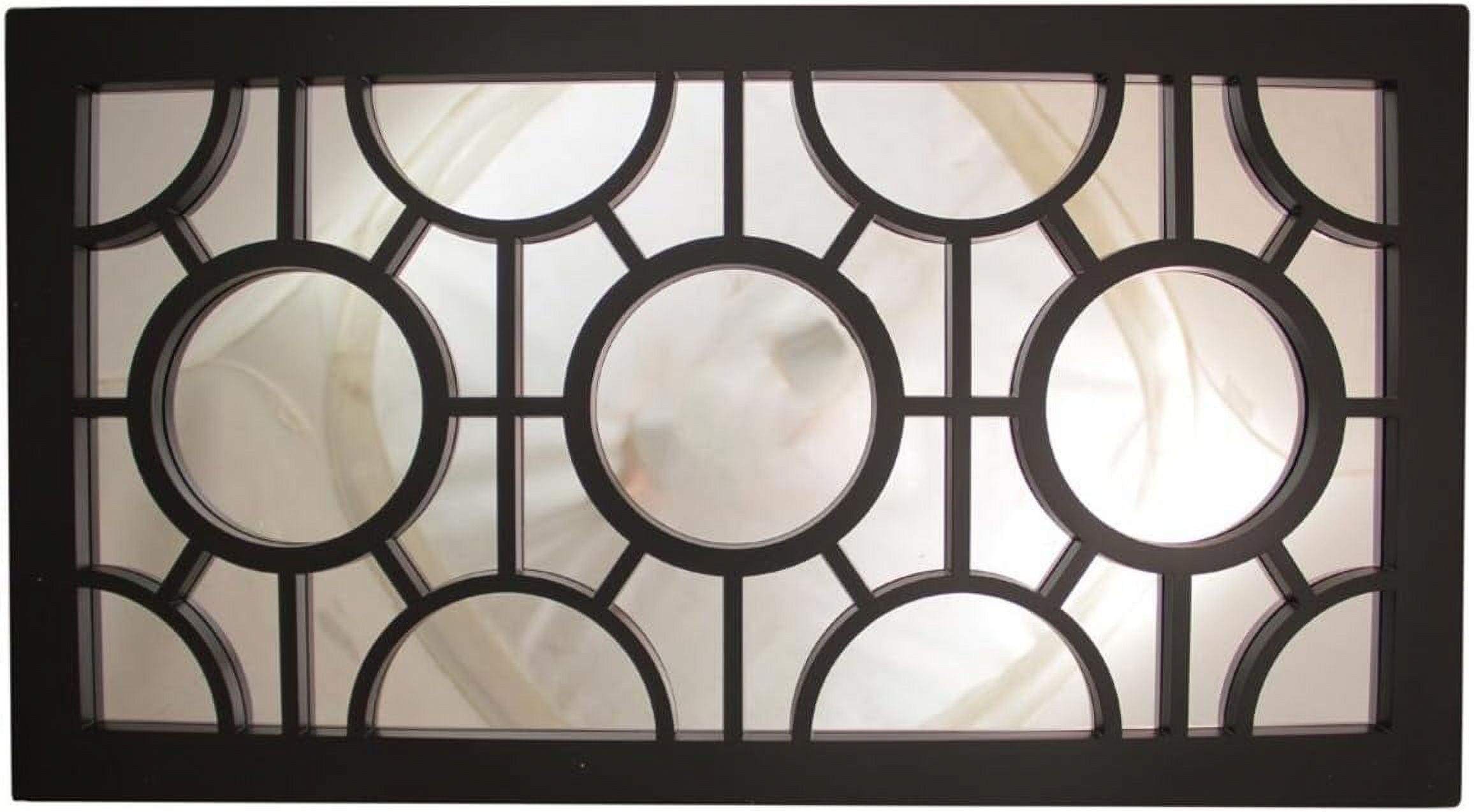 Geometric Lattice Overlay 25.5" Black Rectangular Wall Mirror