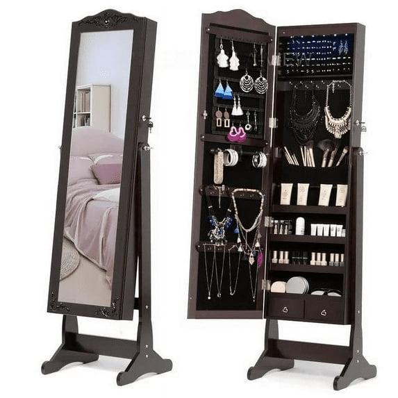 NIERBO Lockable Jewelry Organizer Mirror - Stylish Storage Solution For Women