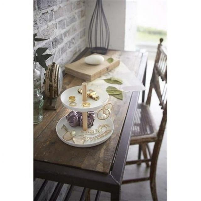 Yamazaki Home Tiered Accessory Trays, Steel + Wood