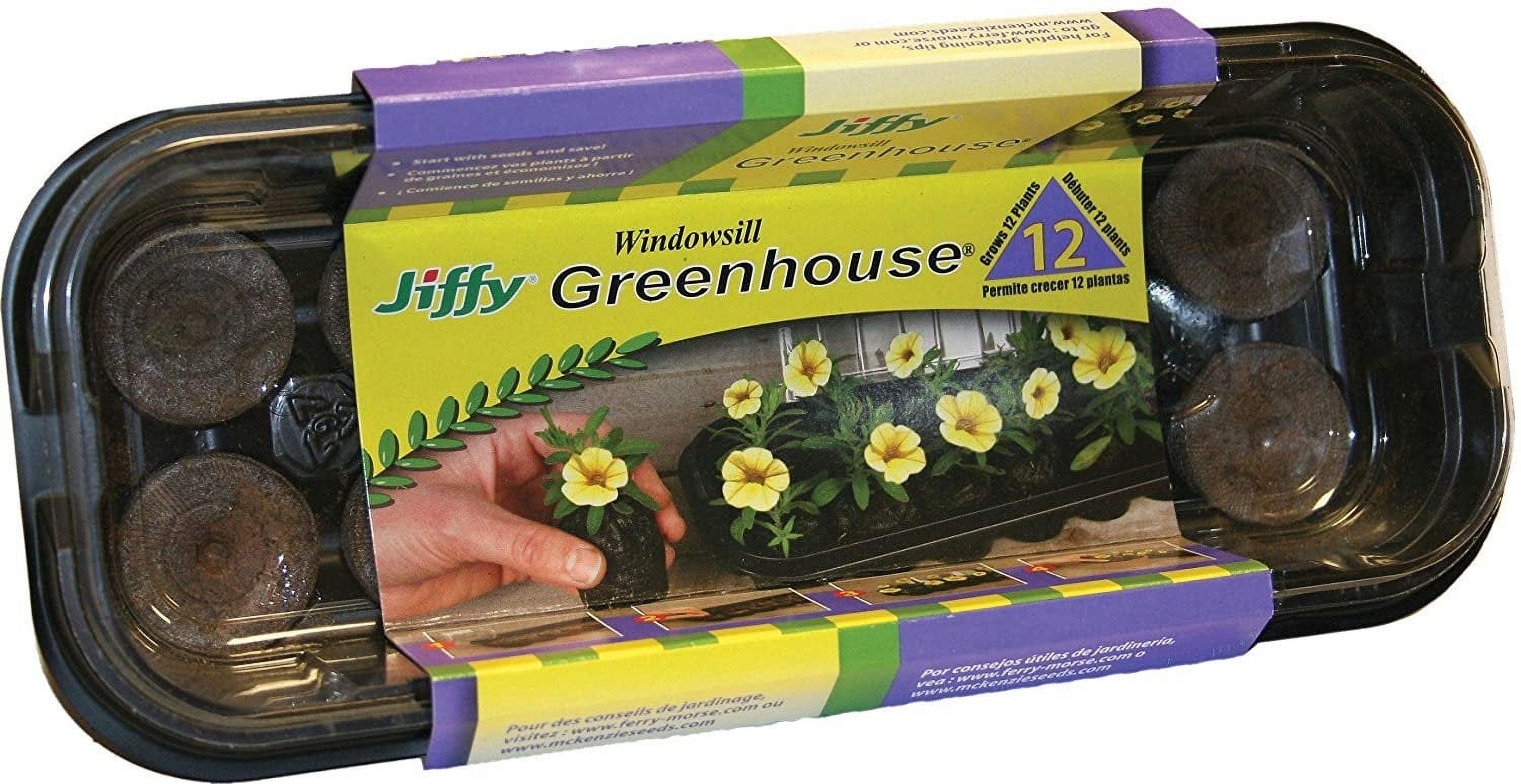 Jiffy 12 Cell Windowsill Greenhouse Seed Starting Kit with 36mm Peat Pellets
