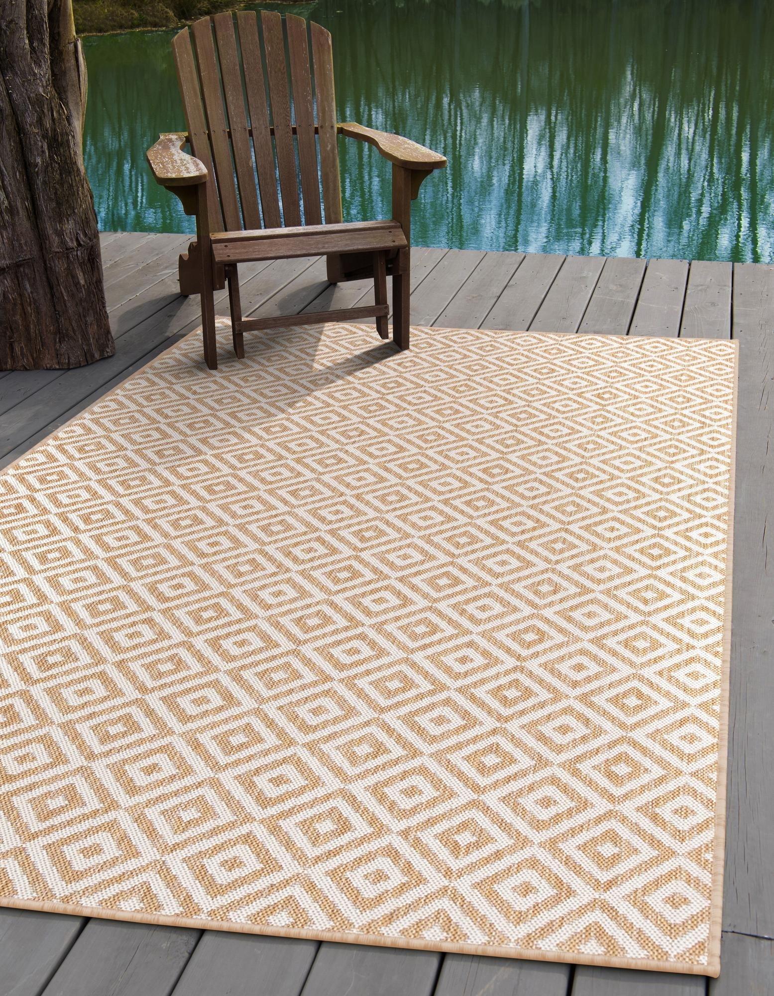 Jill Zarin Outdoor Collection Area Rug - Costa Rica (4' 1" x 6' 1" Rectangle Beige/Cream)