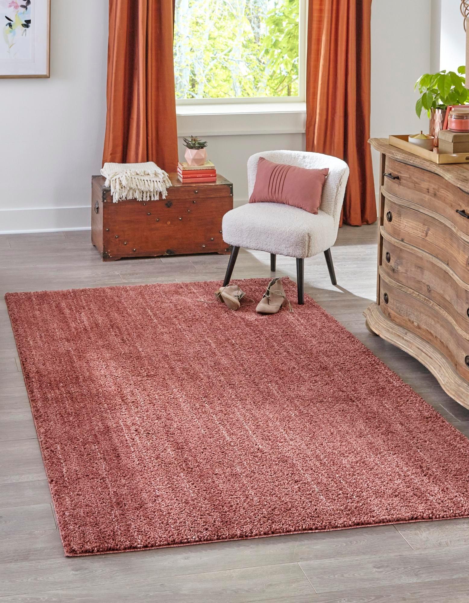 Pomegranate Red 10' x 14' Shag Synthetic Area Rug