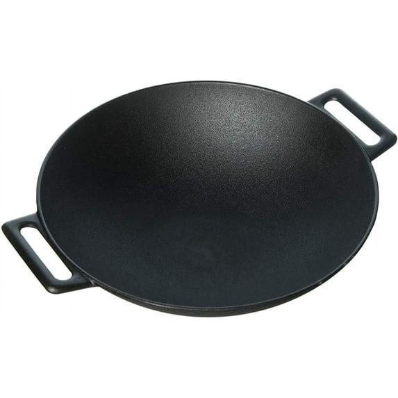 Cast Iron Wok, Jim Beam 12'' Grilling Wok, Pre Seasoned Cast Iron Wok with Handles, Wok Provides Superior Heat Retention and Even Cooking, Cast Iron Wok for Grill and Oven use