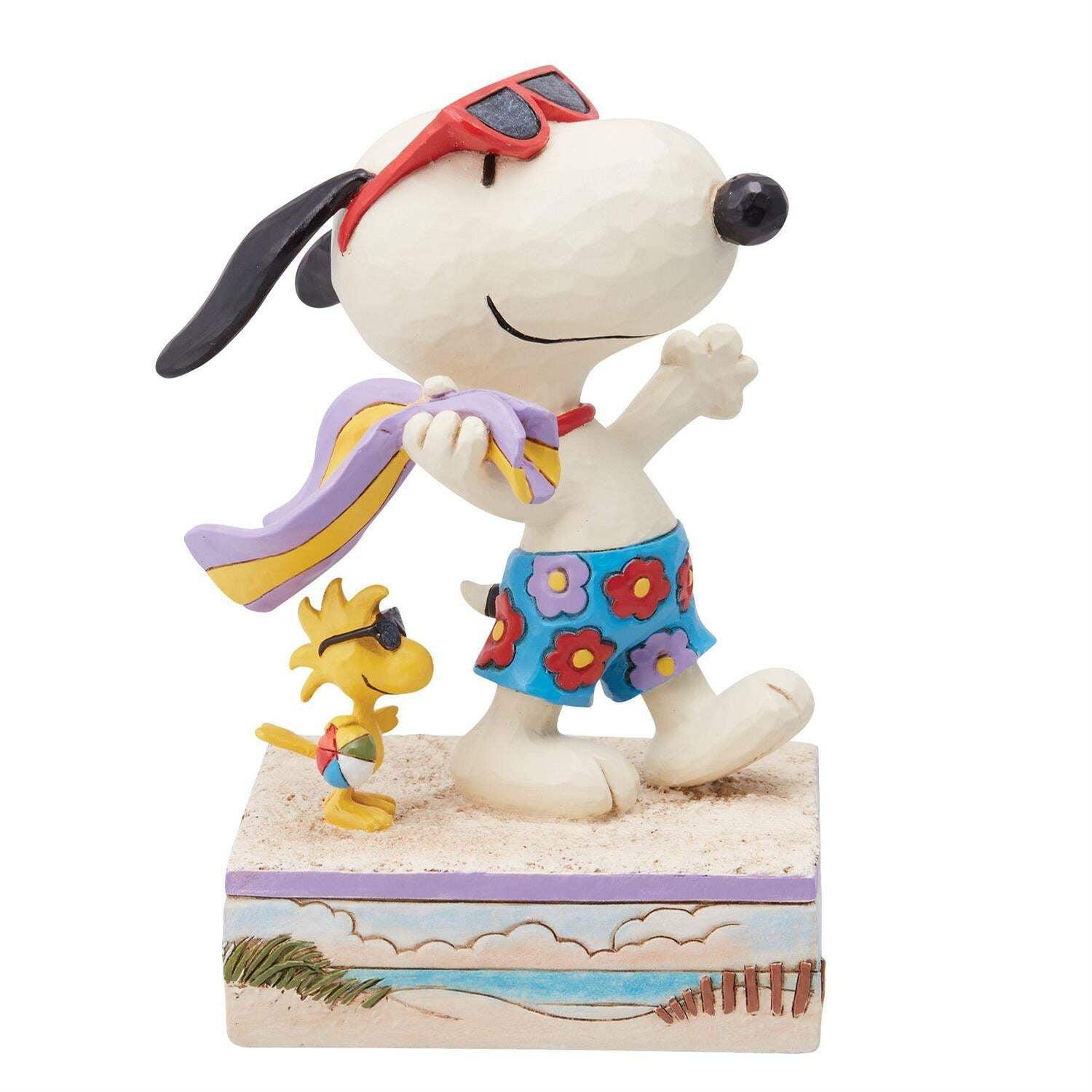Jim Shore Peanuts by Jim Shore Snoopy & Woodstock at the Beach Figurine 5.1in H