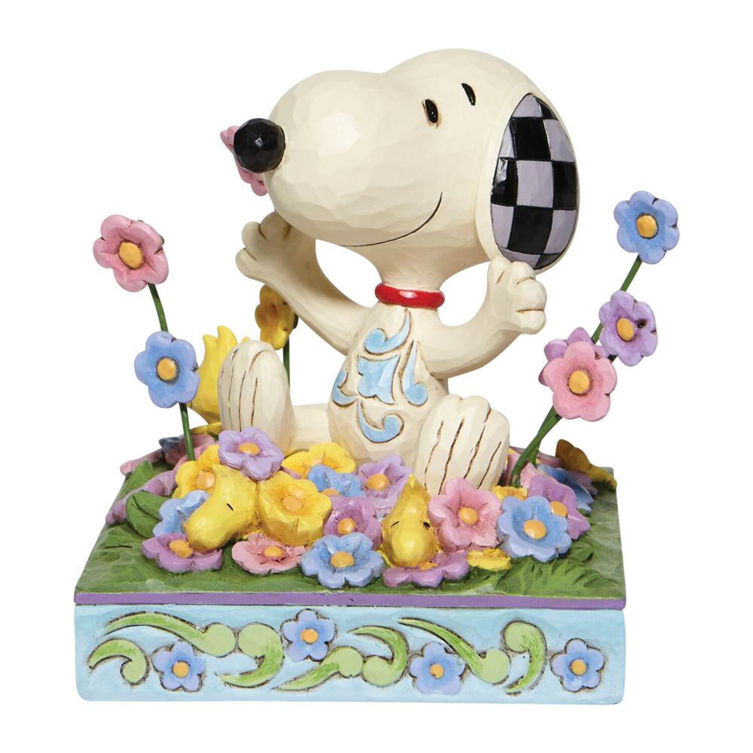 enesco Peanuts by Jim Shore Snoopy In Flowers Figurine 4.8in H