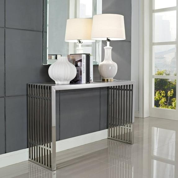 Modway Stainless Steel Modern Gridiron Console Table by Modway