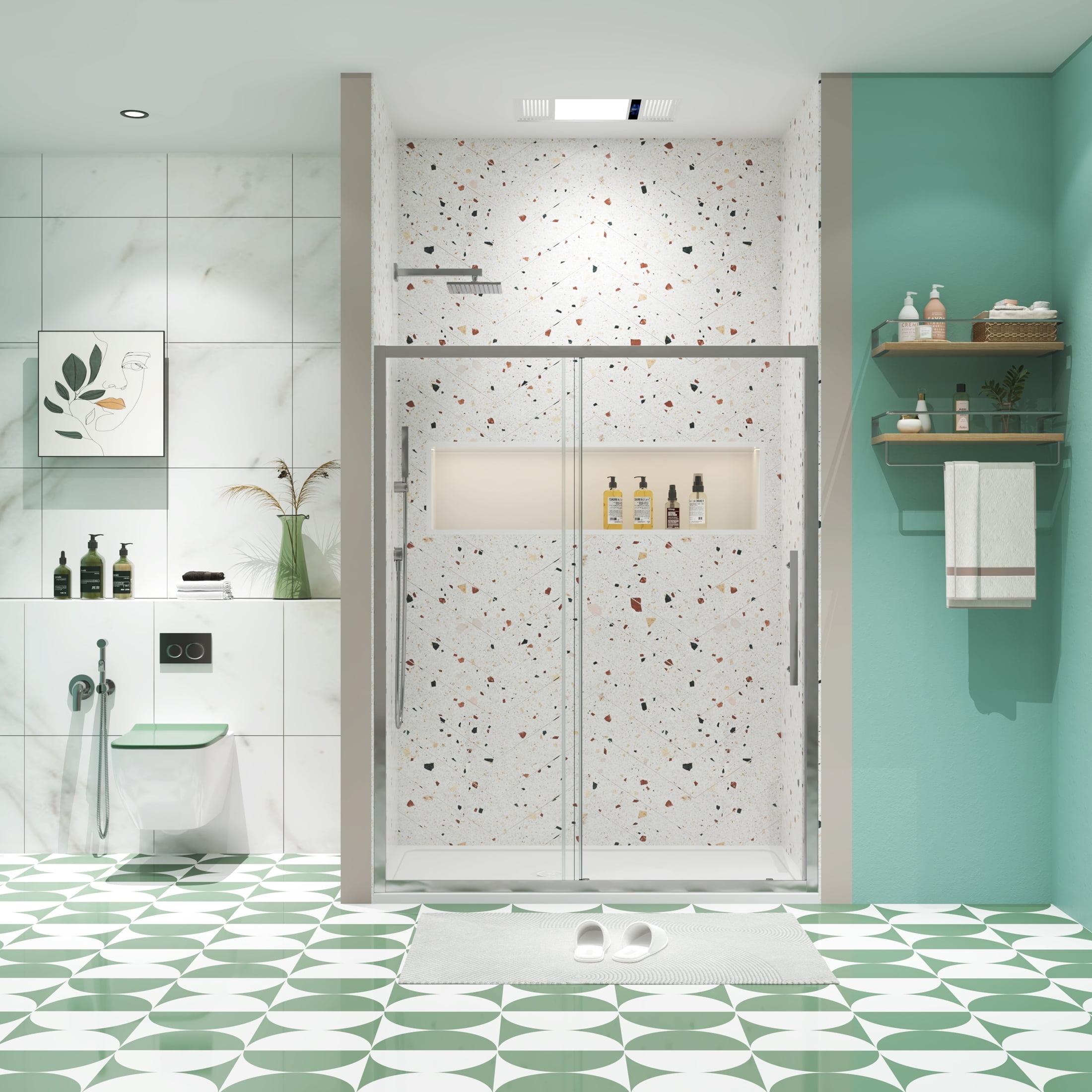 56"-60"W x 72" H Semi-Frameless Sliding Shower Door