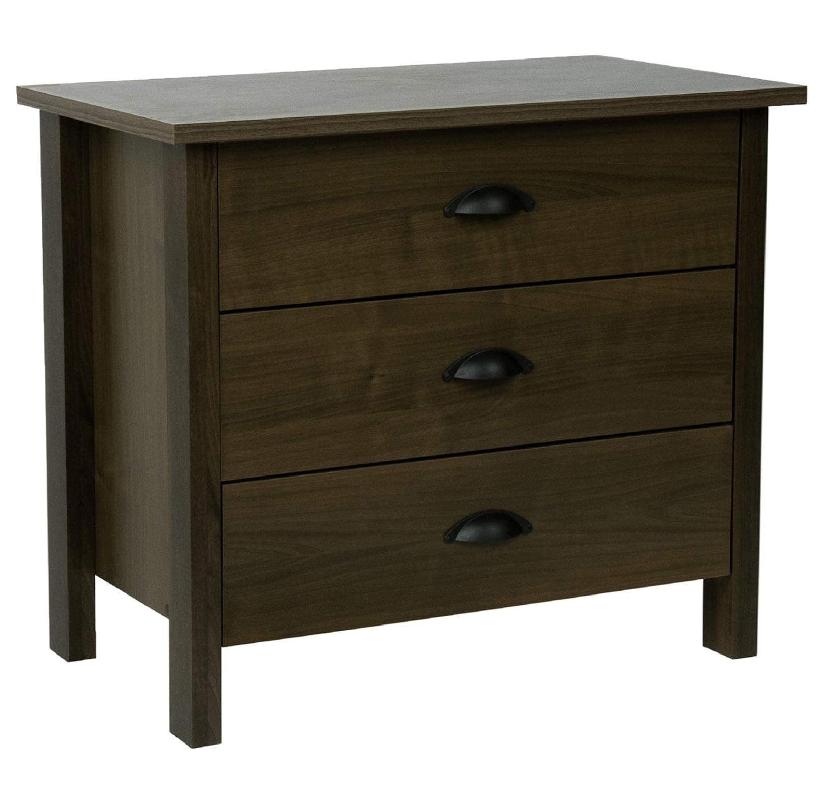 Jiowenm 3 Drawer Nouvelle Chest Walnut