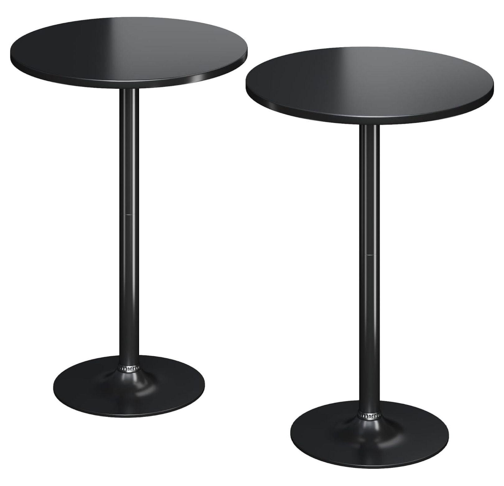 Homall 2-Pieces Bistro Pub Table Round Bar Height Cocktail Table Metal Base MDF Top Obsidian Table with Black Leg 23.8-Inch Top, 39.5-Inch Height, Black