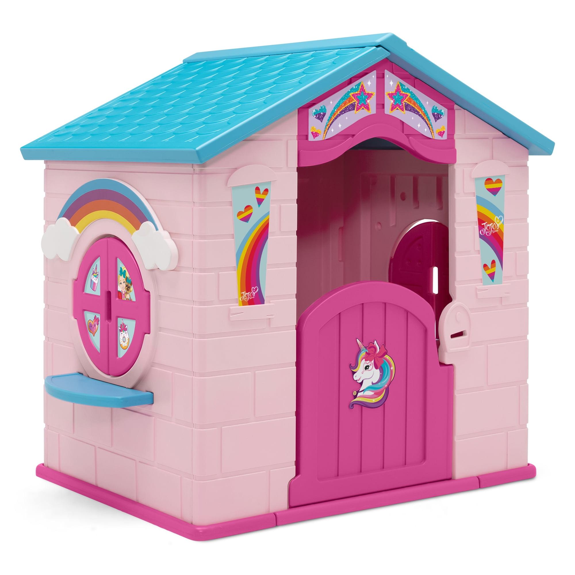 Pink Plastic Rainbow & Unicorn Indoor/Outdoor Playhouse