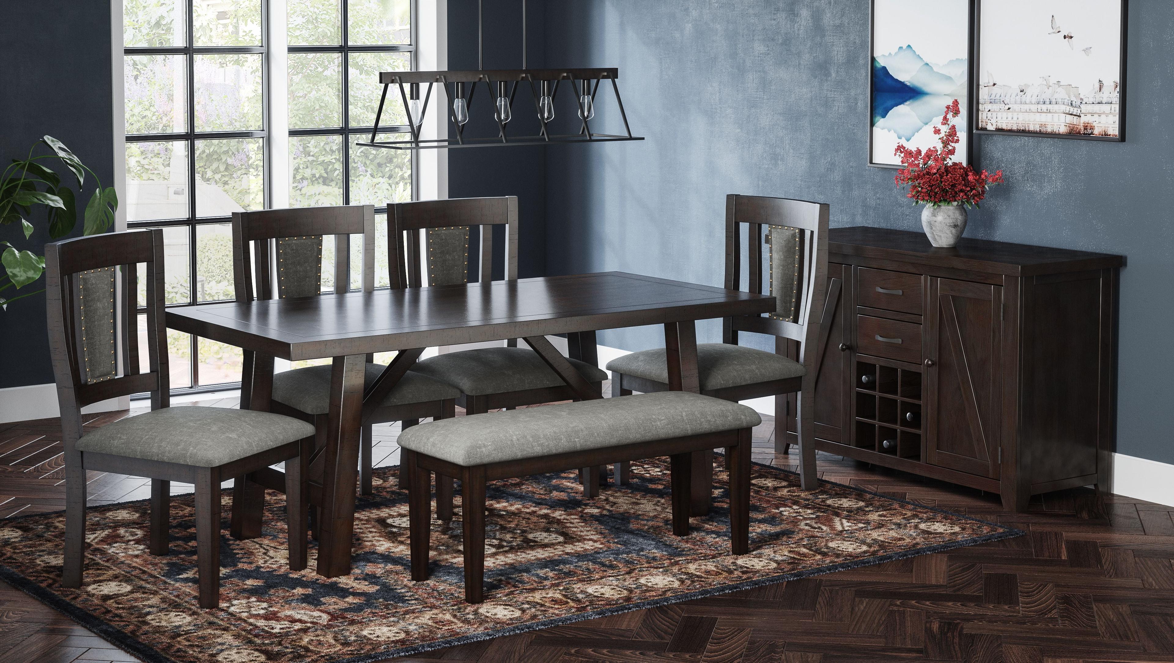 Rustic Brown Reclaimed Wood Rectangular Dining Table