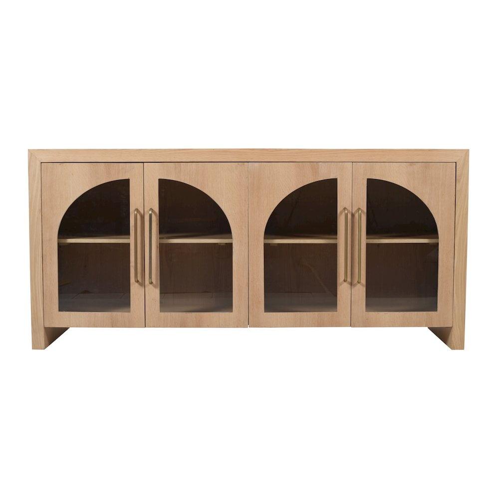 Jofran Archimedes 60" Curved Arch Four Door Sideboard Storage Cabinet