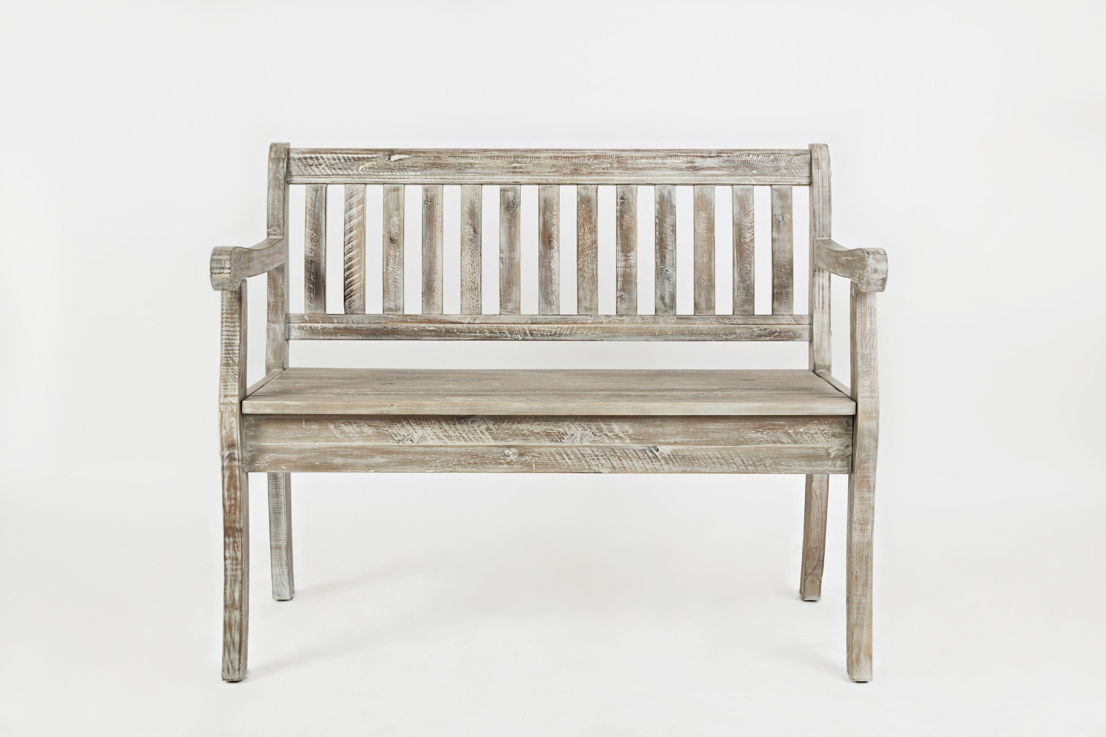 Jofran Artisan's Craft 42" Rustic Farmhouse Distressed Solid Wood Storage Bench