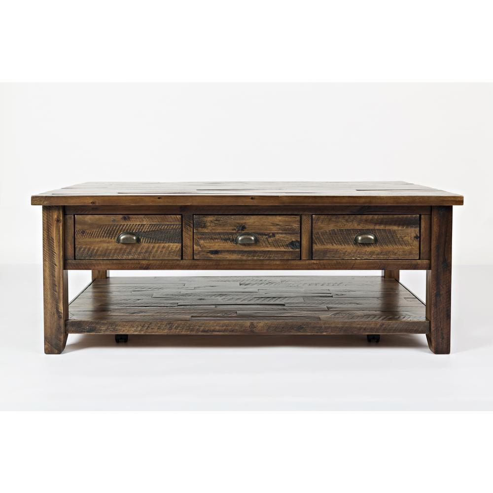 Jofran Artisan's Craft Rustic Farmhouse Distressed Solid Wood Coffee Table