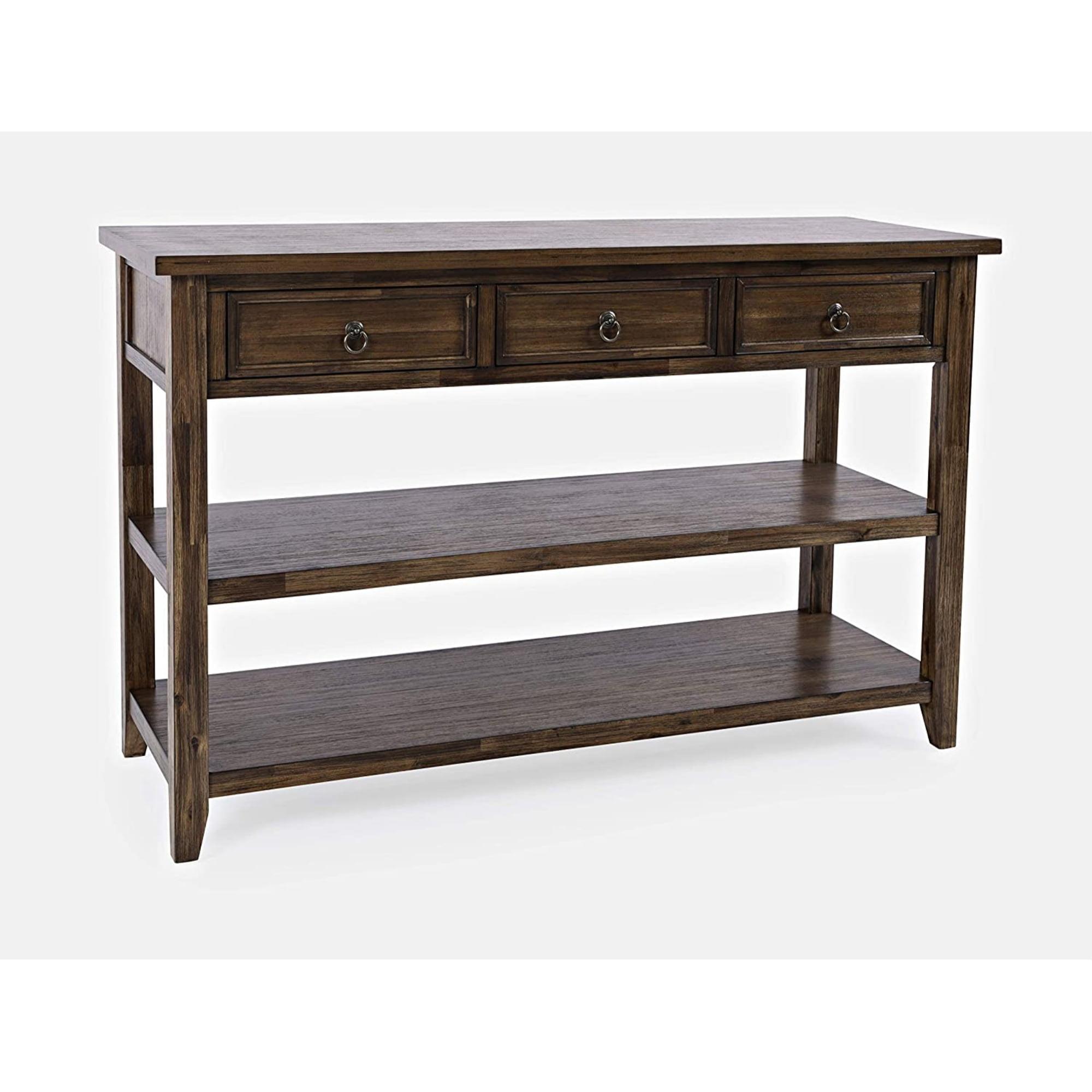 Bakersfield Brown Wood Traditional Sofa Table with Storage