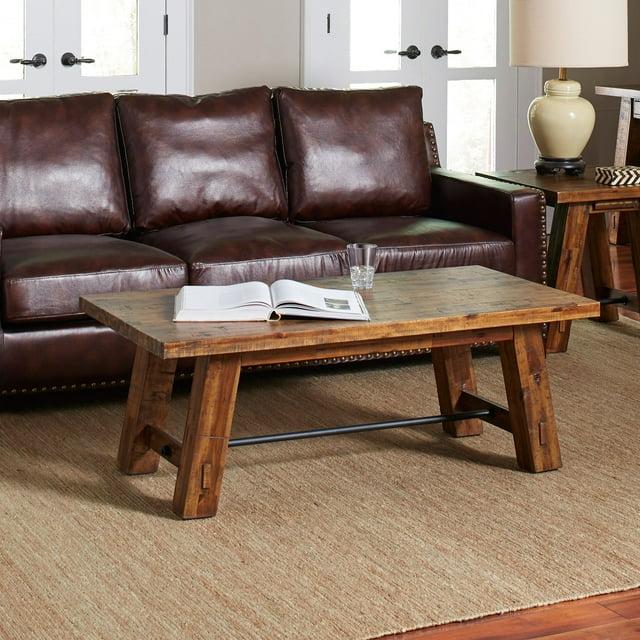 Jofran, Cannon Valley Rustic Distressed Industrial Trestle 50" Coffee Table - Gray