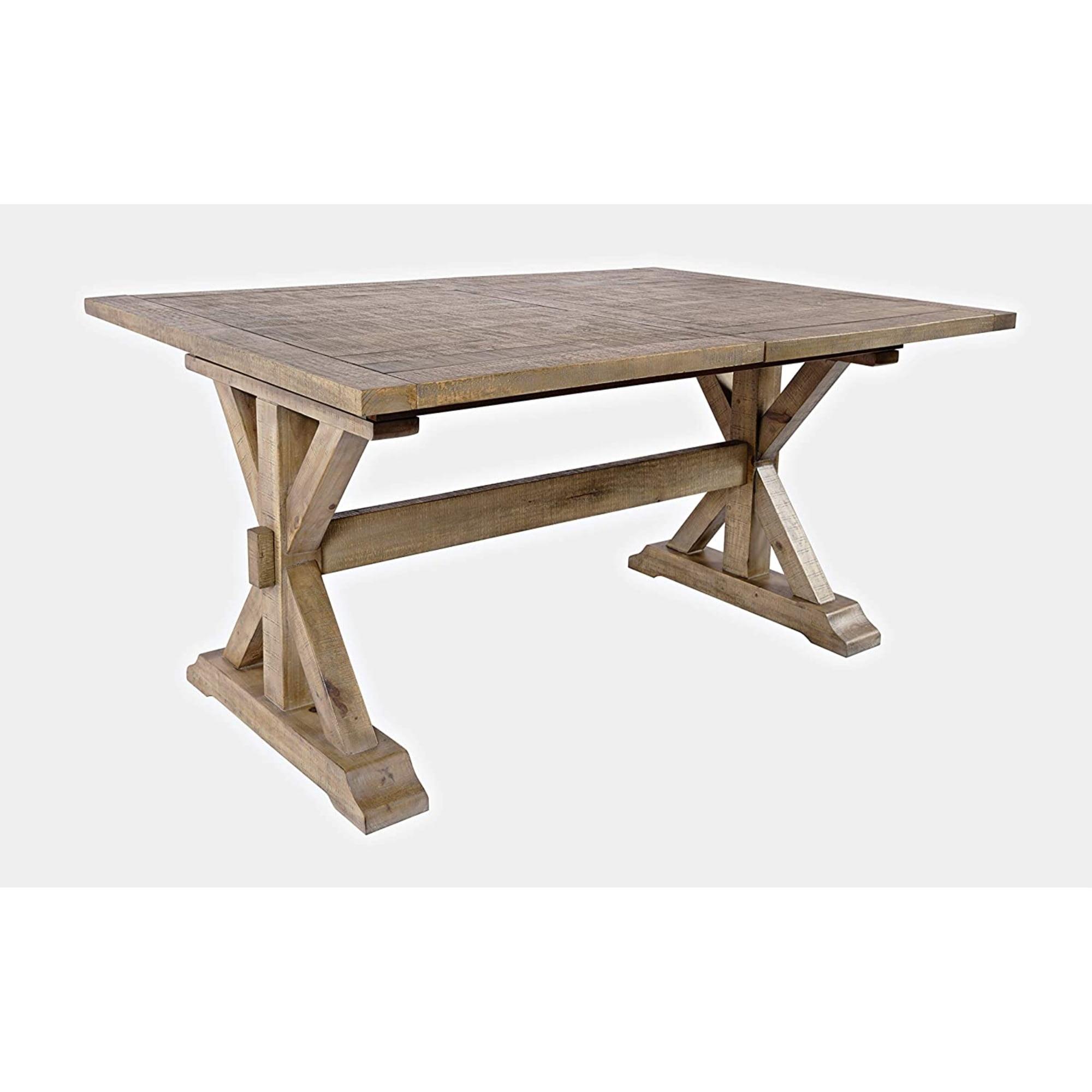 Rustic Brown Reclaimed Wood Extendable Dining Table