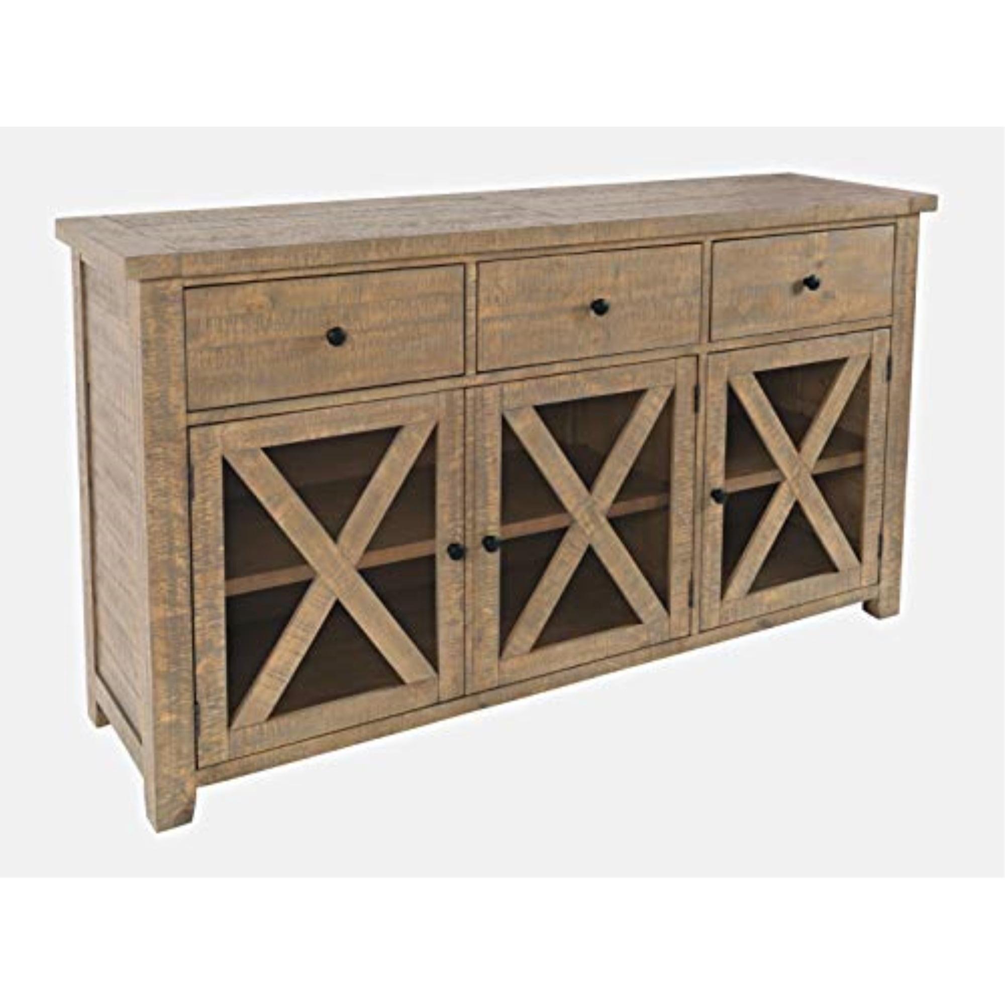 Carlyle Crossing 64'' Brown Solid Pine Sideboard