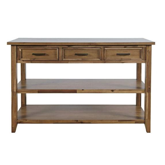 Claremont 50" Transitional Rustic Wood Sofa Console Table with Storage