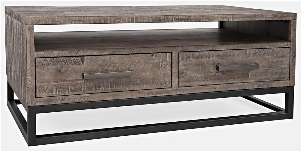 East Hampton 48" Brown/Gray Wood Coffee Table with Storage