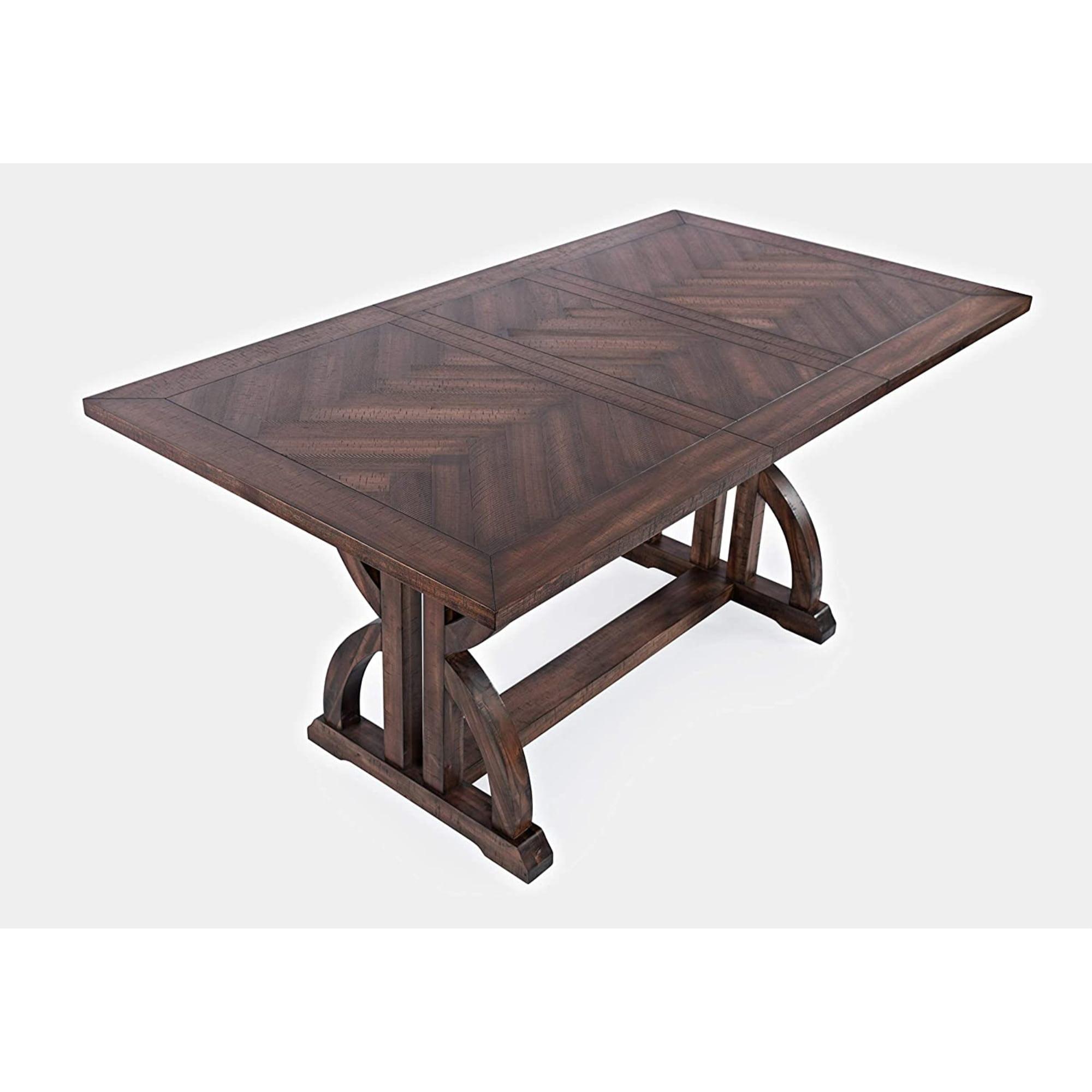 Brown Wood Extendable Counter Height Dining Table