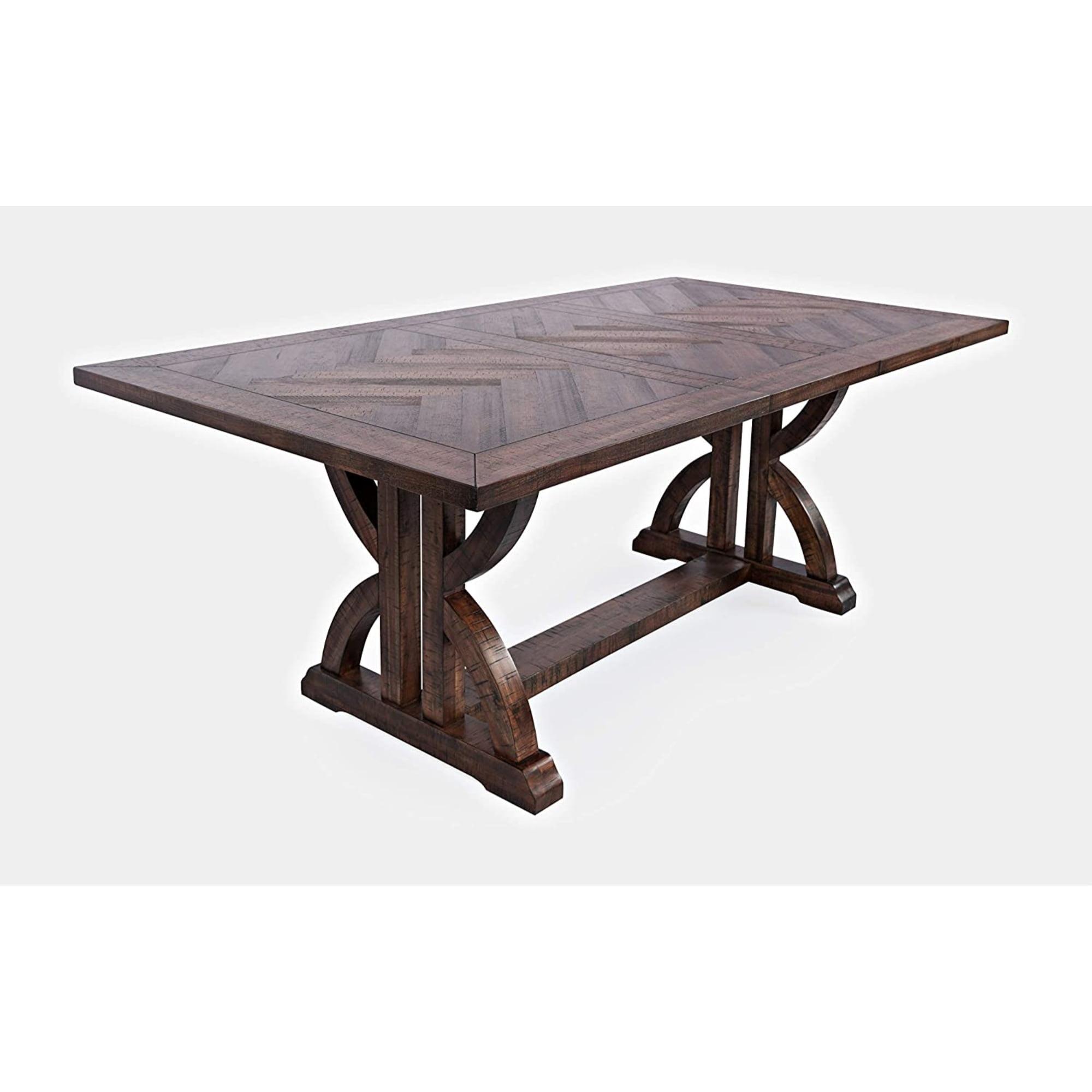 Fairview 78'' Distressed Acacia Chevron Extendable Dining Table