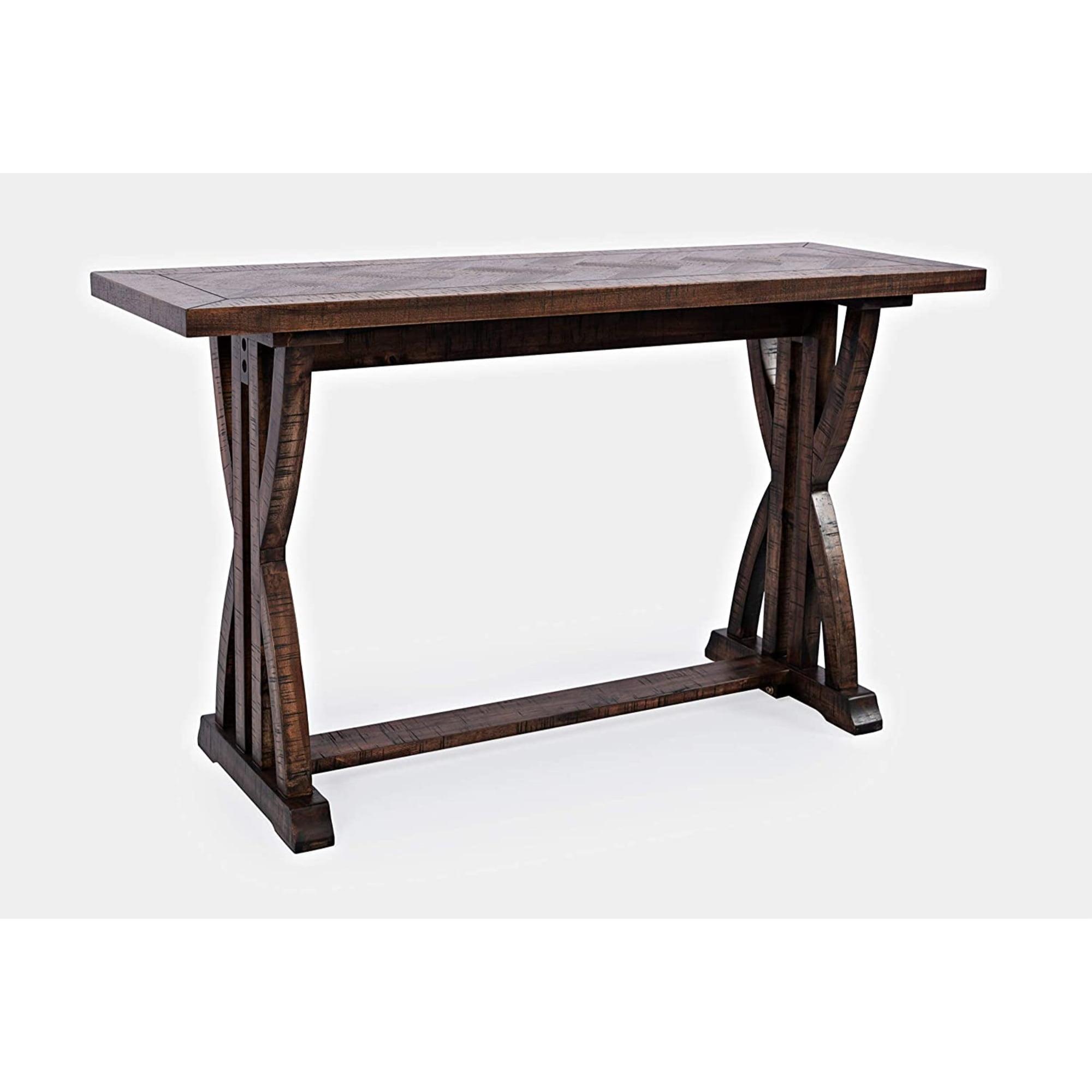 Fairview 52'' Distressed Oak Trestle Console Table