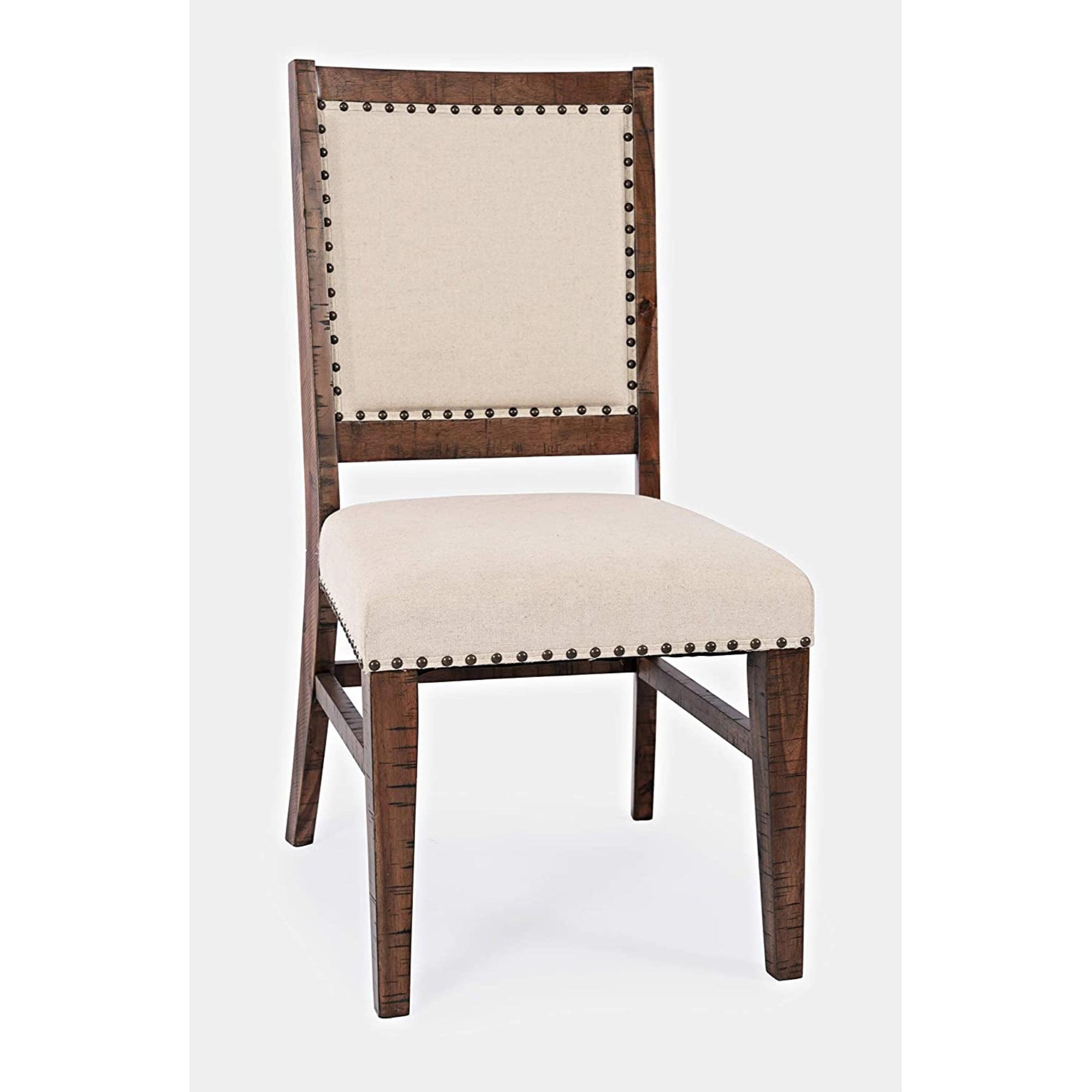 Fairview Cream Linen and Oak Wood Upholstered Side Chair