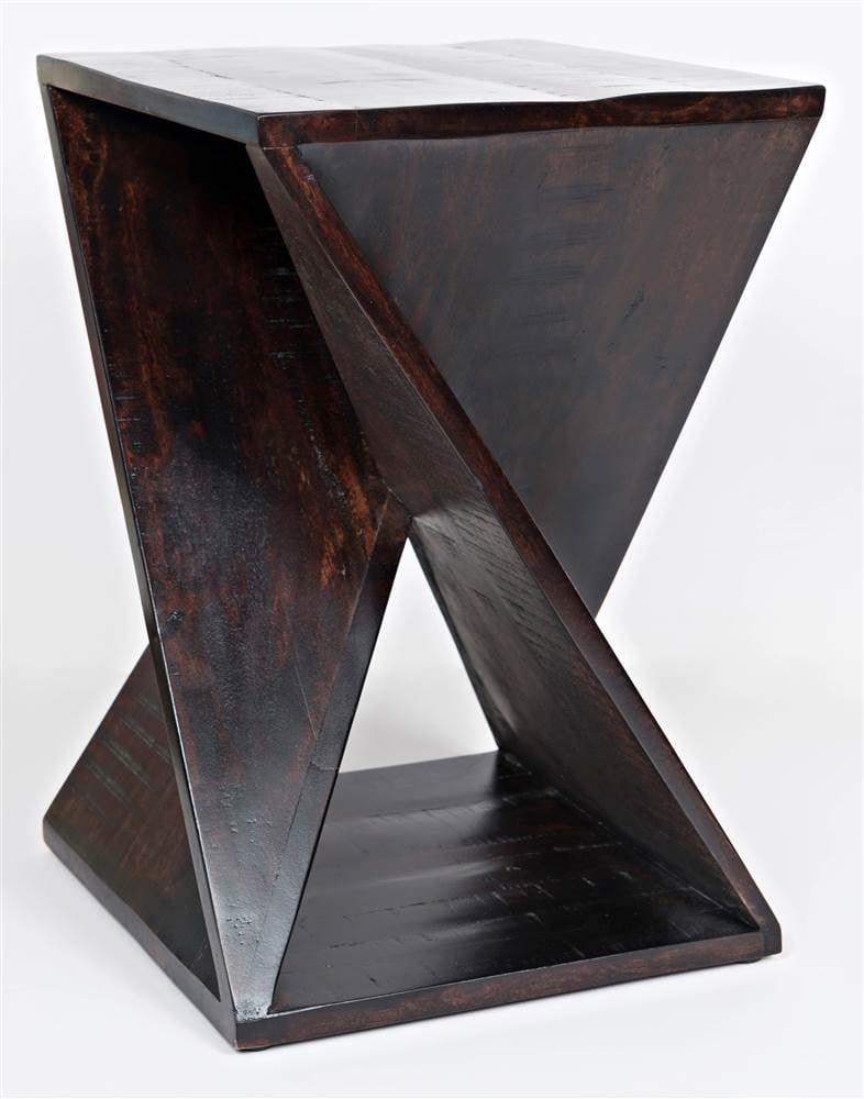 Jasper Espresso 16'' Square Solid Wood & Metal End Table