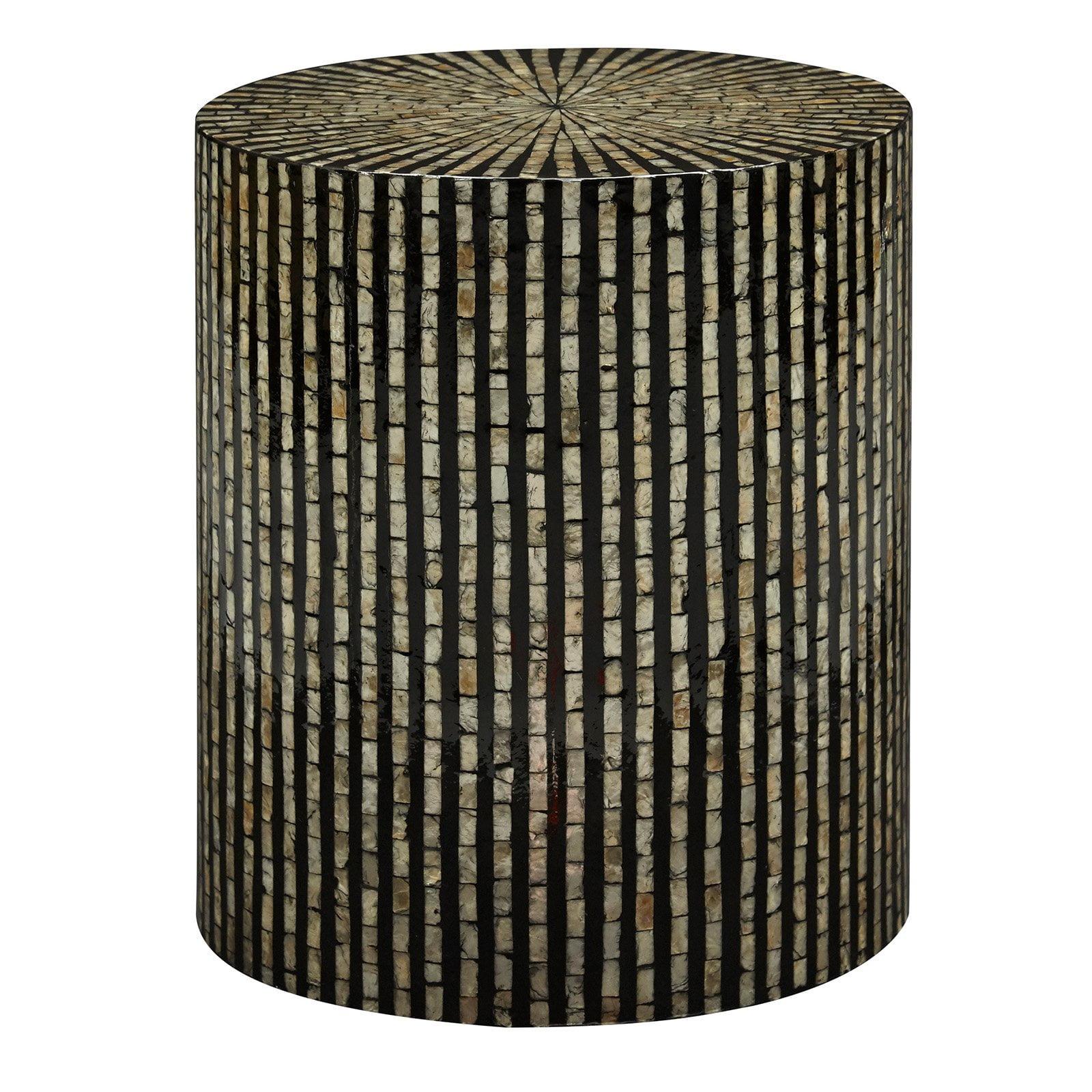 Global Archive Handcrafted Capiz Shell Terrazzo Modern Accent End Table