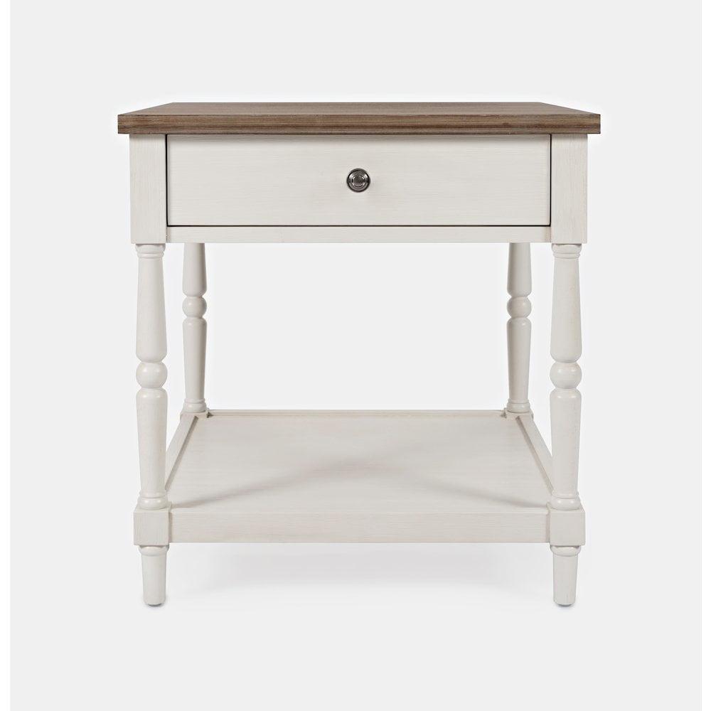 Jofran Grafton Farms Country Farmhouse End Table with Drawer