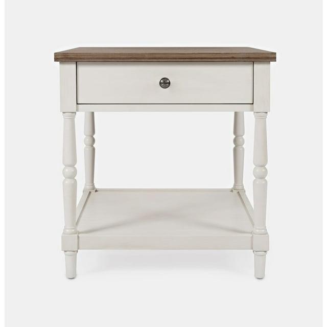 Jofran Grafton Farms Country Farmhouse End Table with Drawer