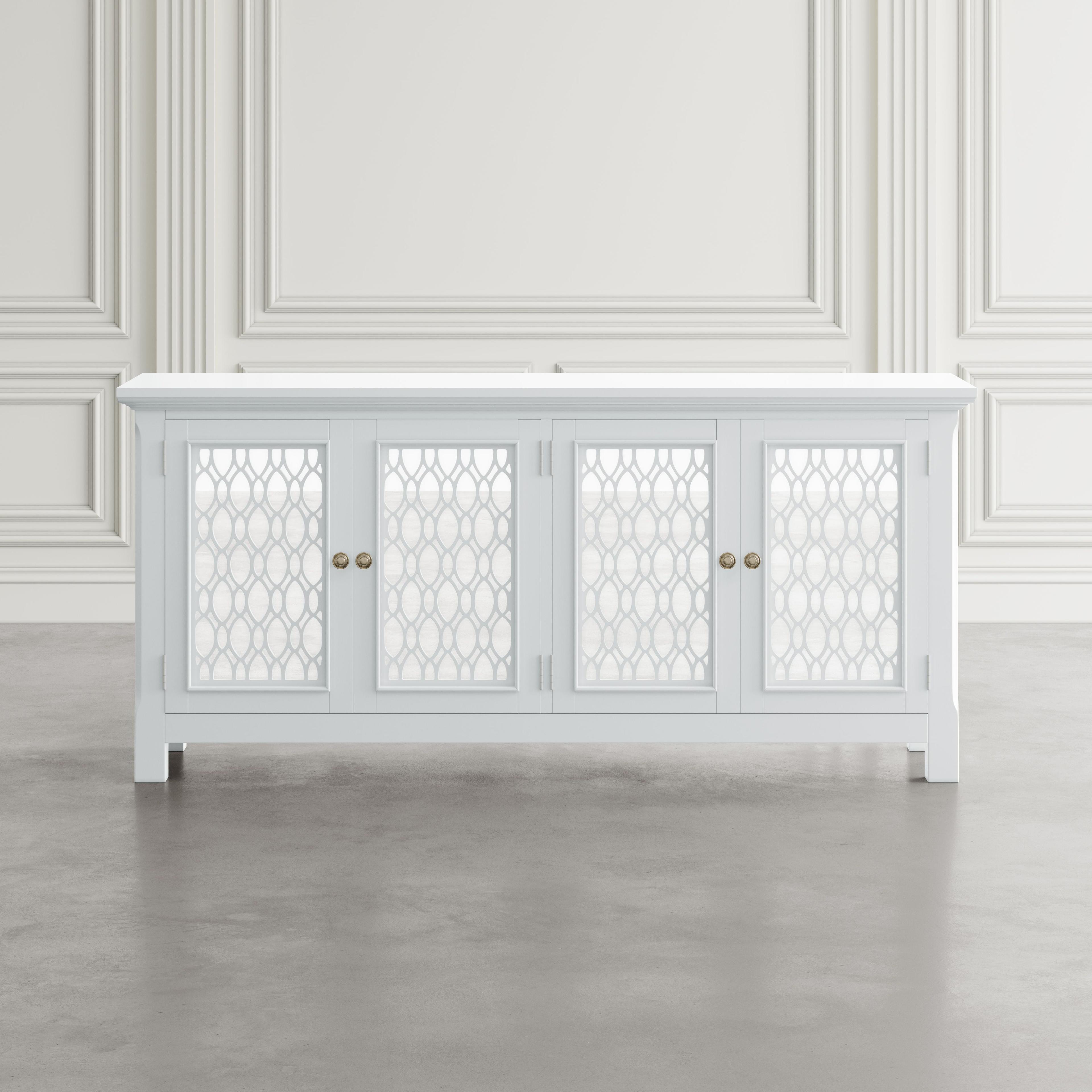 Jofran Isabella 69" Luxury Mirrored Sideboard Storage Cabinet