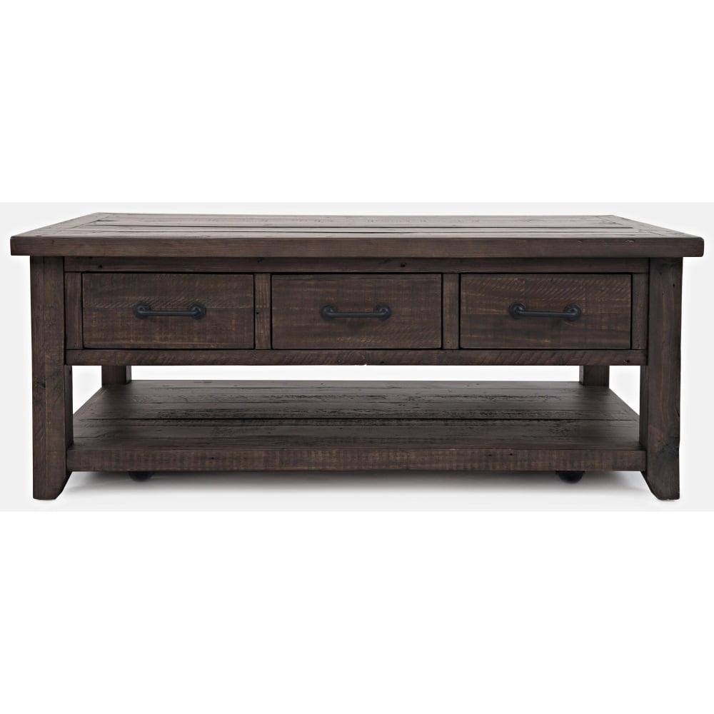 Madison County 48" Rustic Brown Reclaimed Pine Coffee Table with Storage