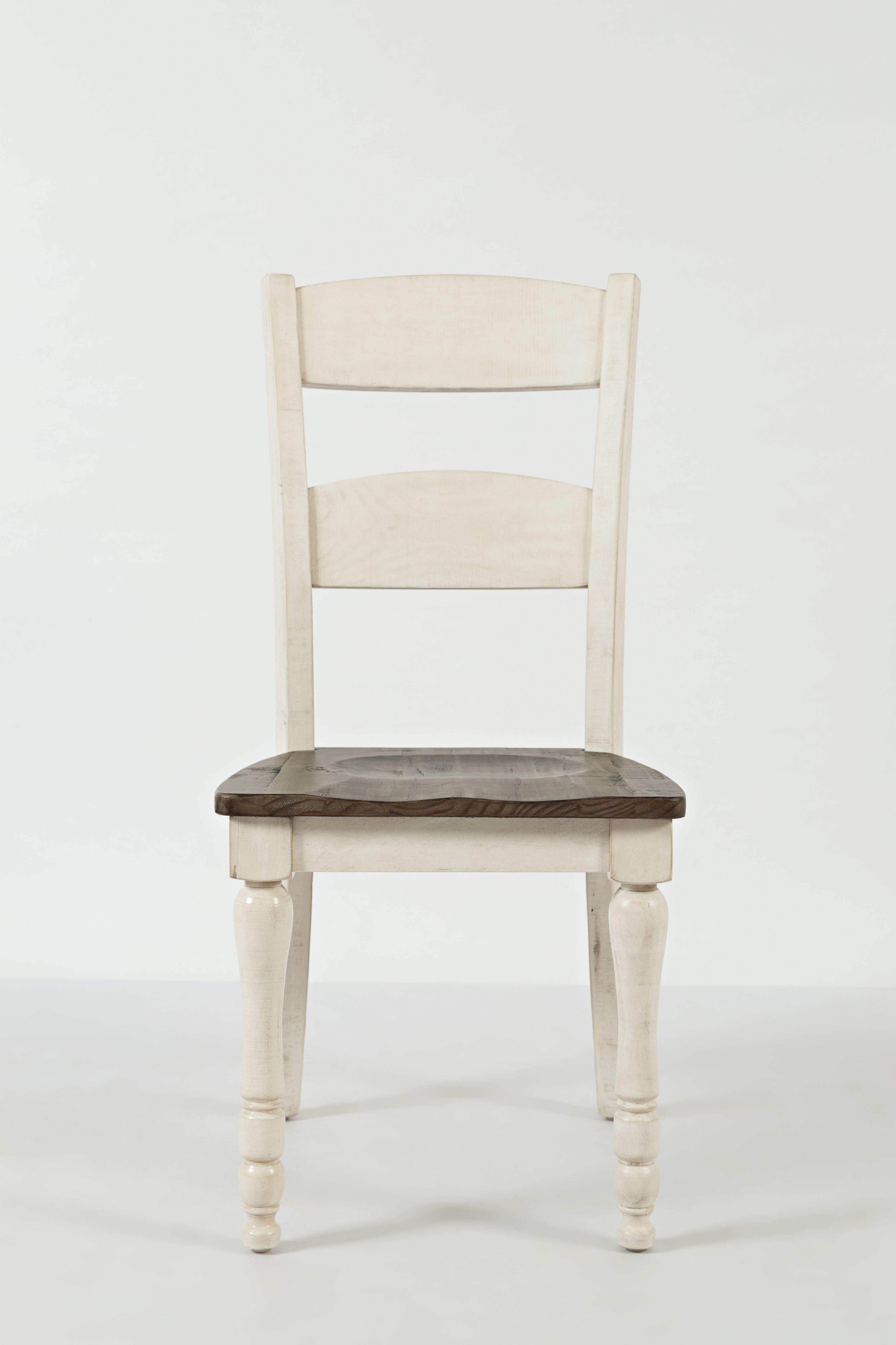Vintage White Rustic Reclaimed Pine Ladderback Side Chair