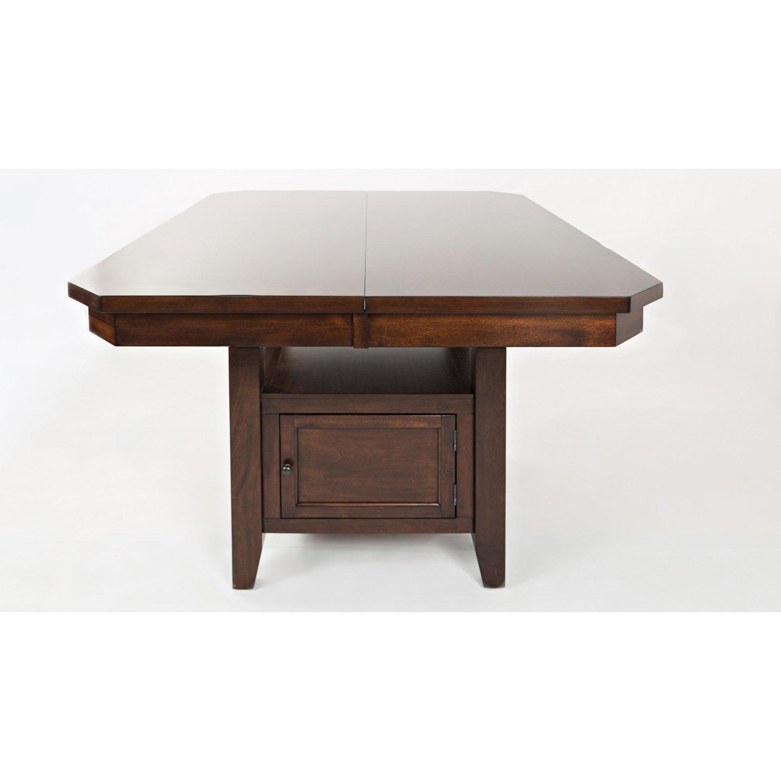 Manchester Transitional 54" Square Extendable Dining Table in Warm Brown