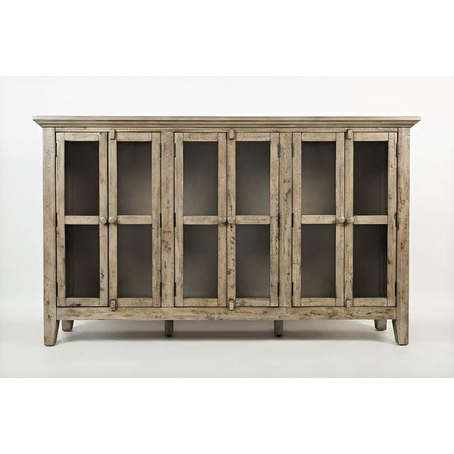 Jofran Rustic Shores 70" Coastal Distressed Acacia Six-Door Accent Cabinet