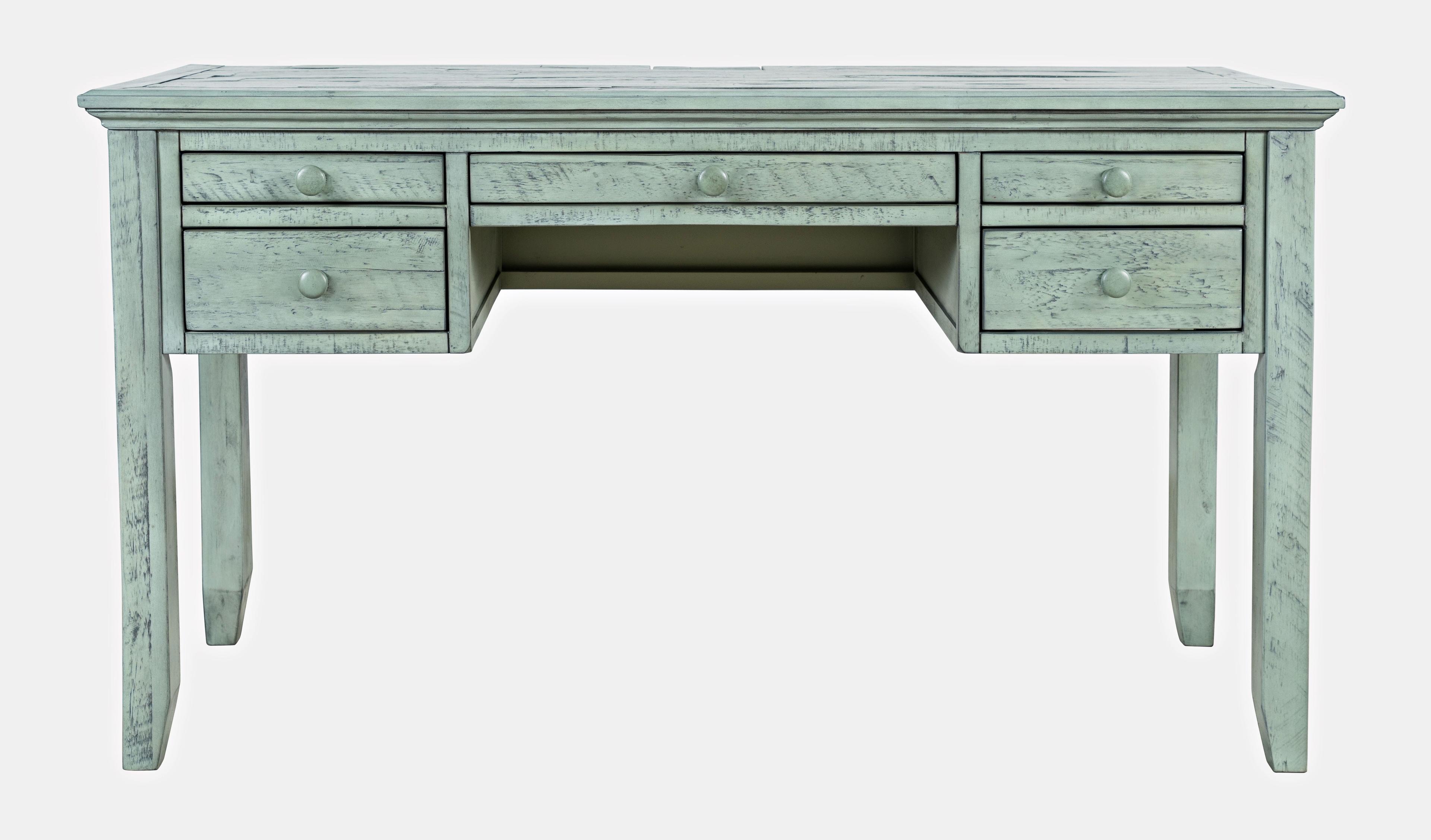 Jofran Rustic Shores Coastal Style Distressed Acacia USB Charging Desk