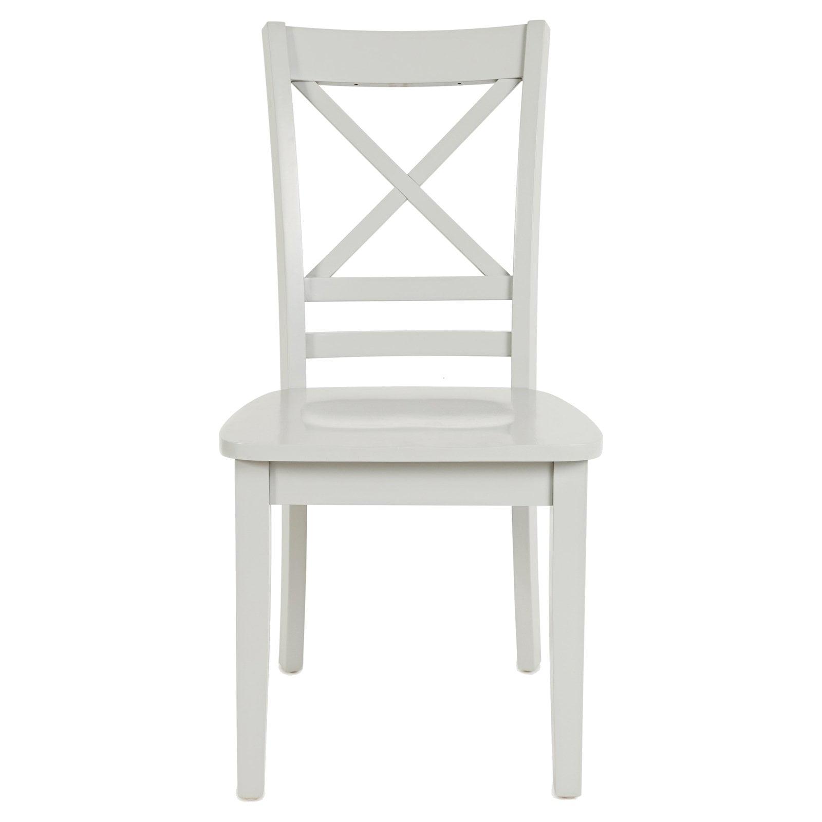 Dove Gray Solid Wood Transitional Cross-Back Side Chair