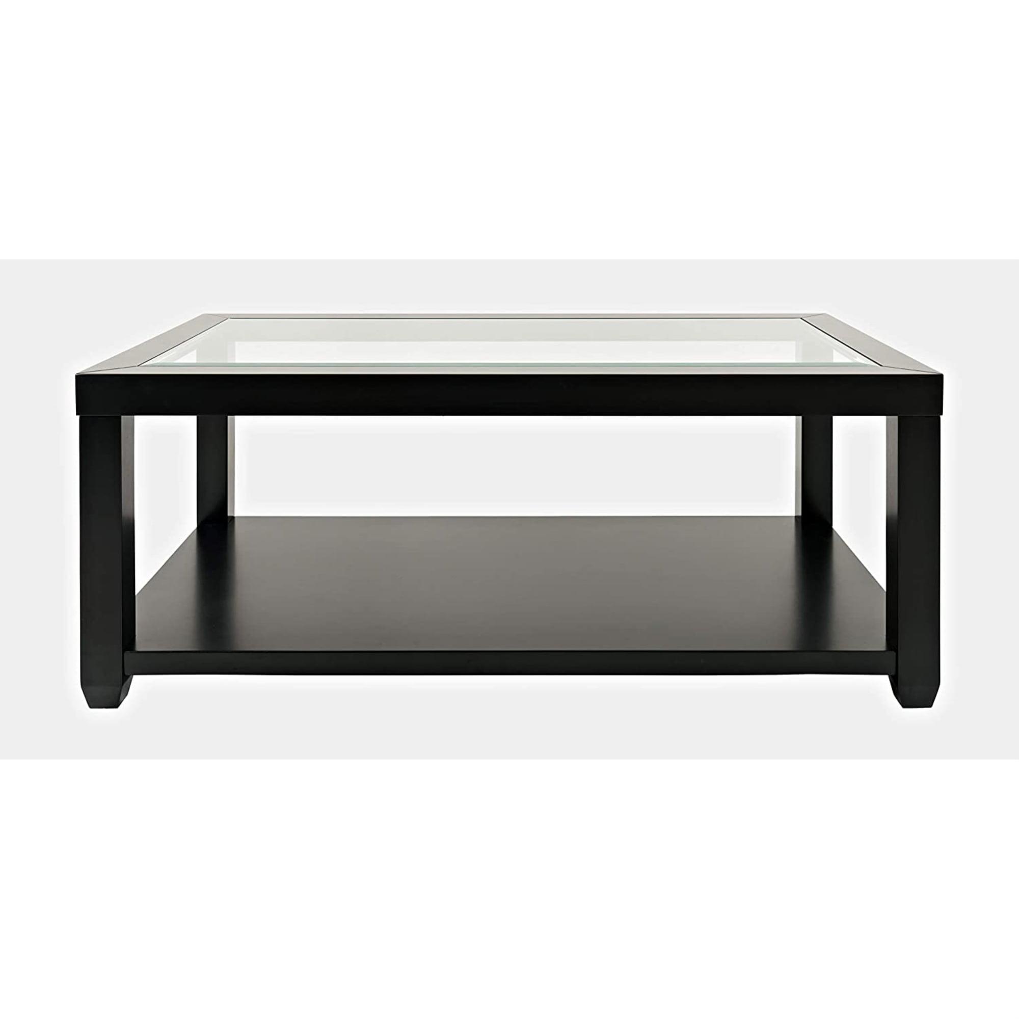 Urban Icon 48'' Black Rectangular Glass-Topped Coffee Table