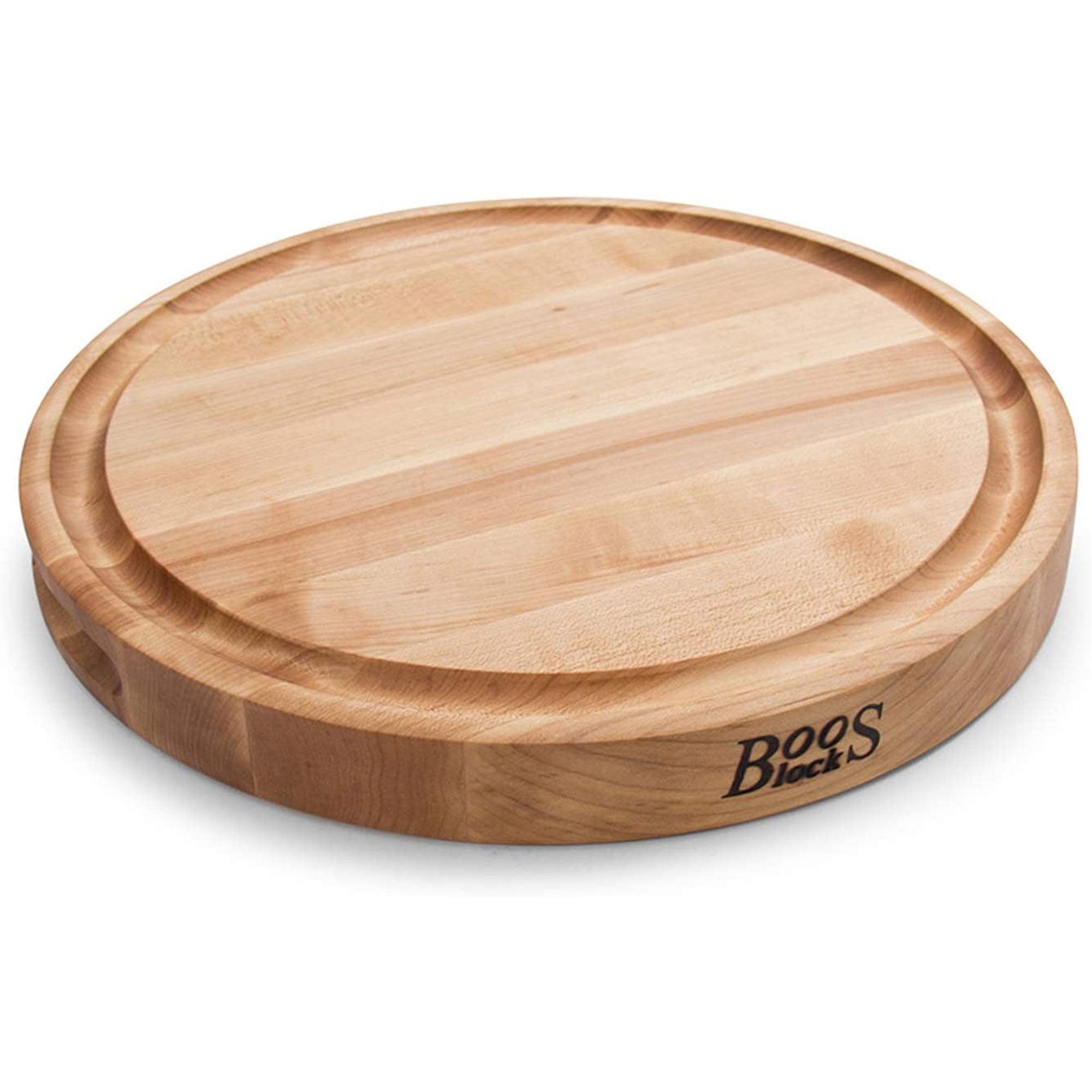 John Boos Chef's Collection Round Maple Cutting Board with Groove