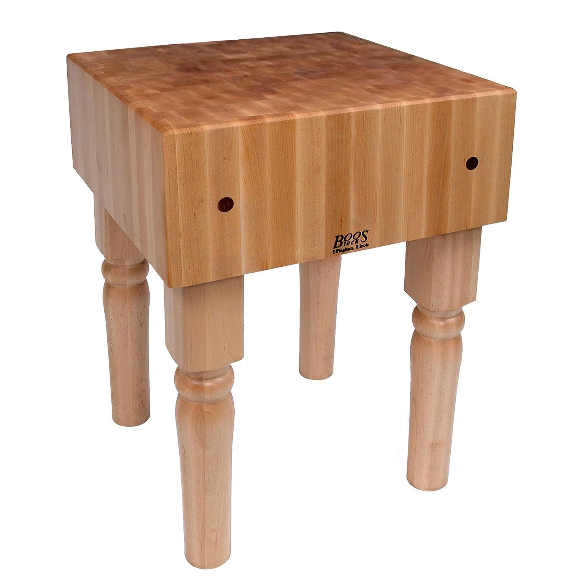 Maple Wood Butcher Block Table with Open Base