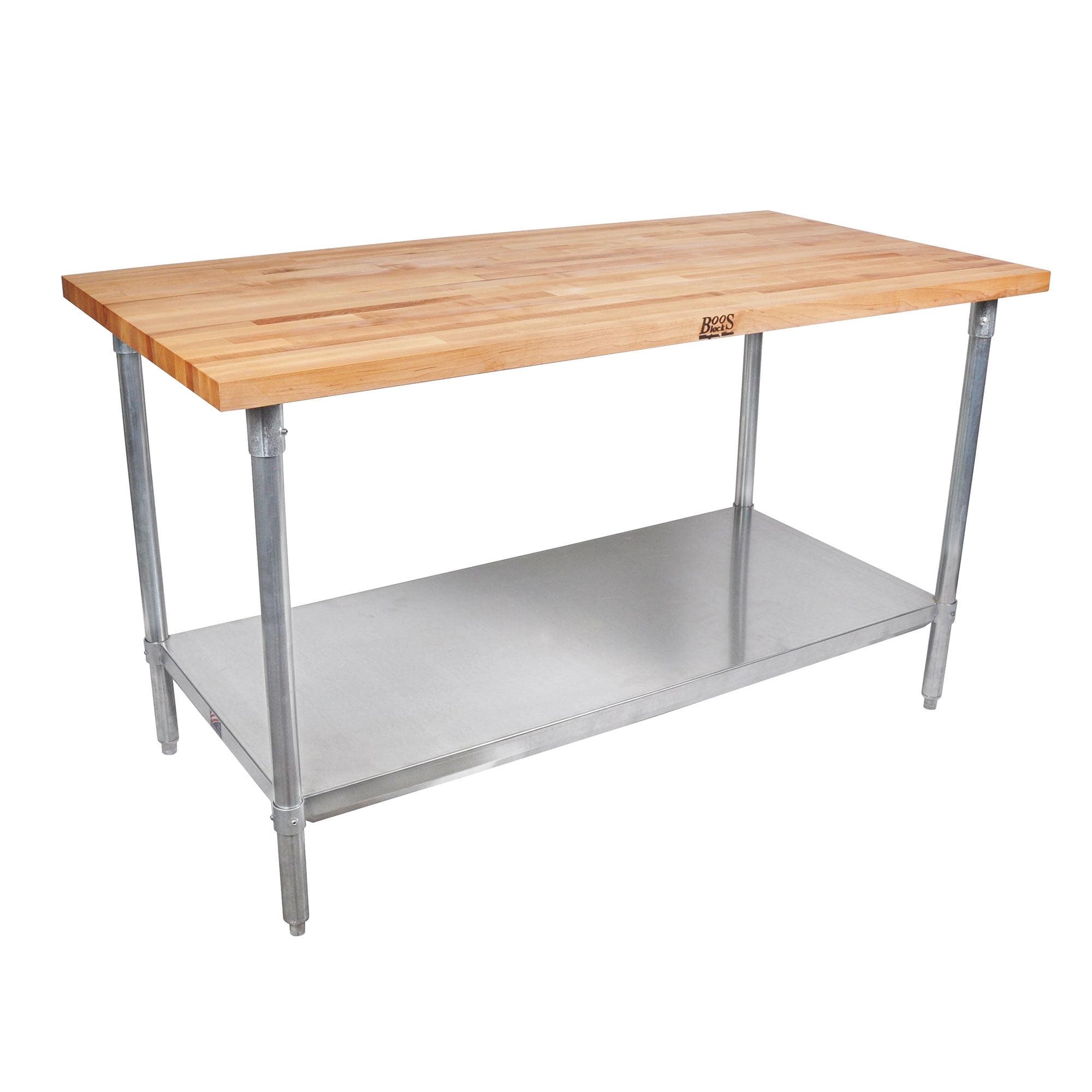John Boos Wood Work Table with Undershelf