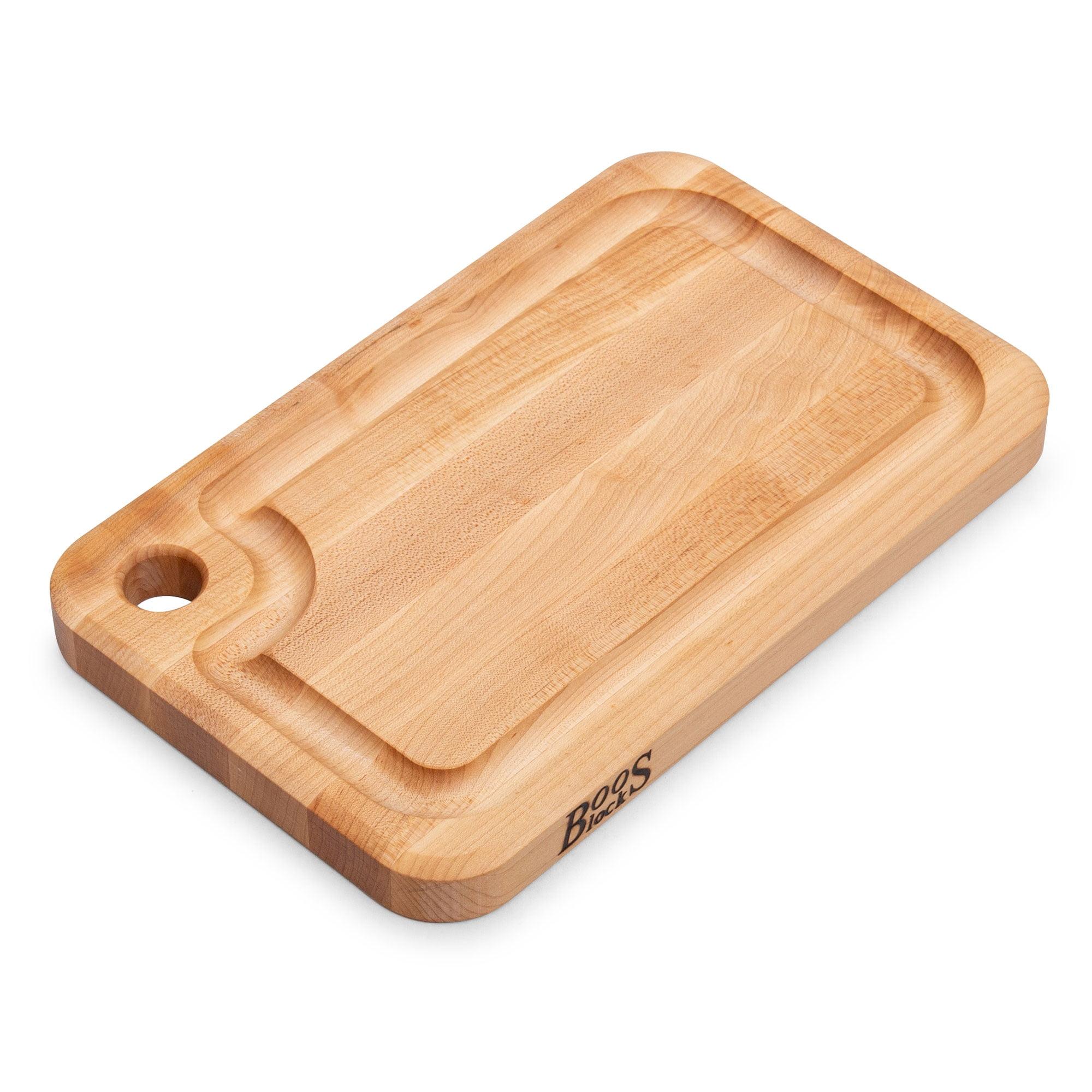 John Boos Block Prestige Edge Grain Maple Wood Reversible Cutting Board with Fluid Channel