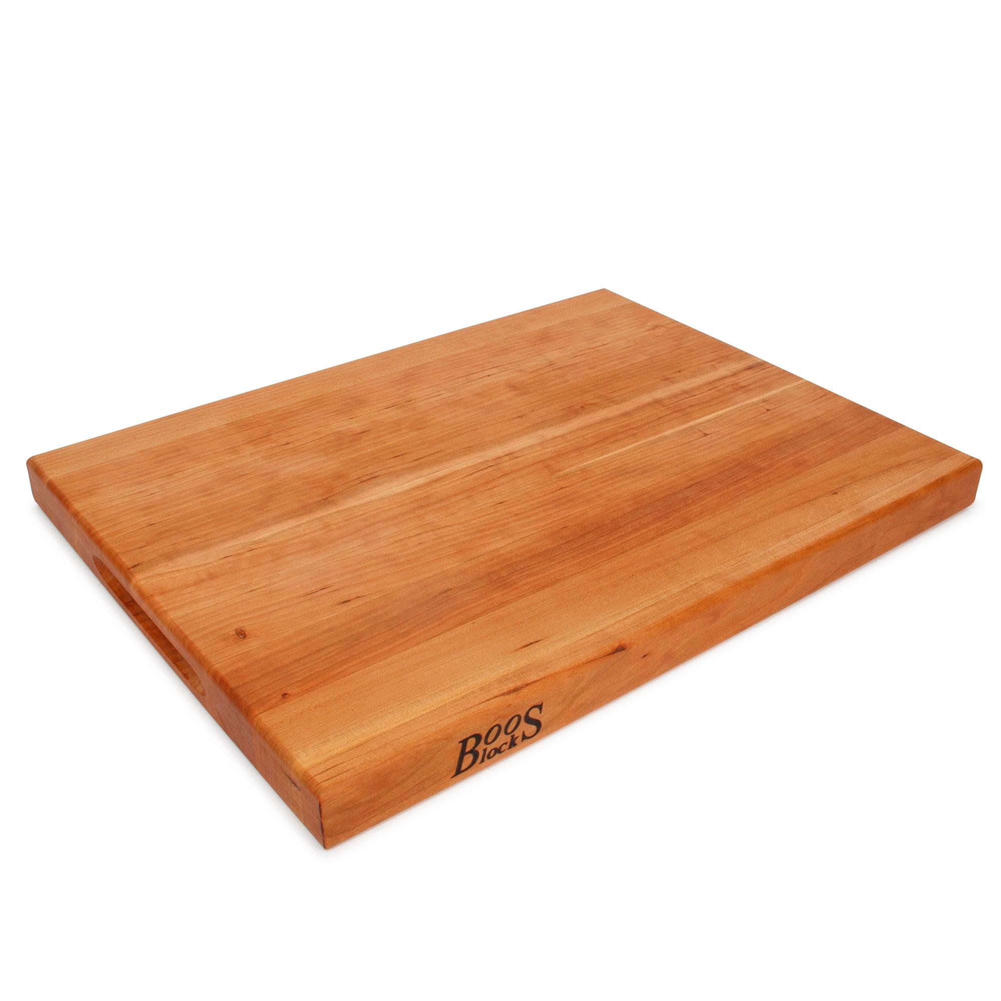 John Boos Wide 1.5 Inch Thick Reversible Cutting Board Block with Two Sided Hand Grips , 18 x 12 x 1.5 Inches