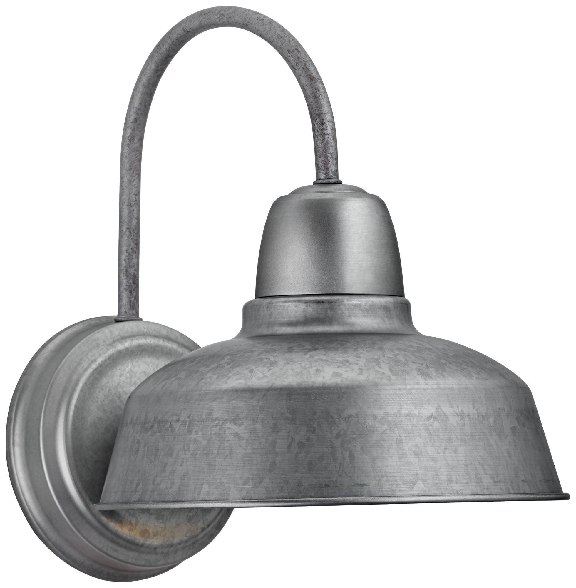 John Timberland Urban Barn Rustic Wall Light Sconce Galvanized Steel Hardwire 10" Fixture Curving Downlight for Hallway Kitchen