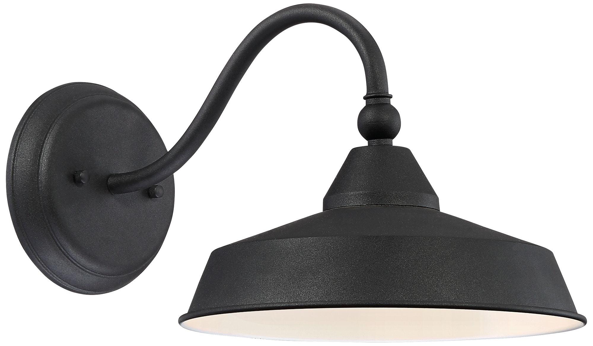 John Timberland Willard Industrial Rustic Wall Light Sconce Textured Black Hardwire 10" Fixture LED Metal Dome Shade for Bedroom Bathroom Vanity House