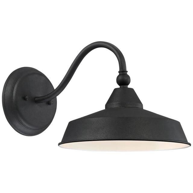 John Timberland Willard Industrial Rustic Wall Light Sconce Textured Black Hardwire 10" Fixture LED Metal Dome Shade for Bedroom Bathroom Vanity House