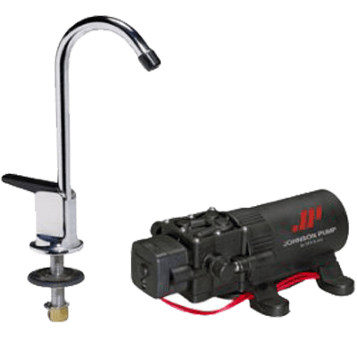 Chrome Plated Brass Faucet and 12V Pump Combo