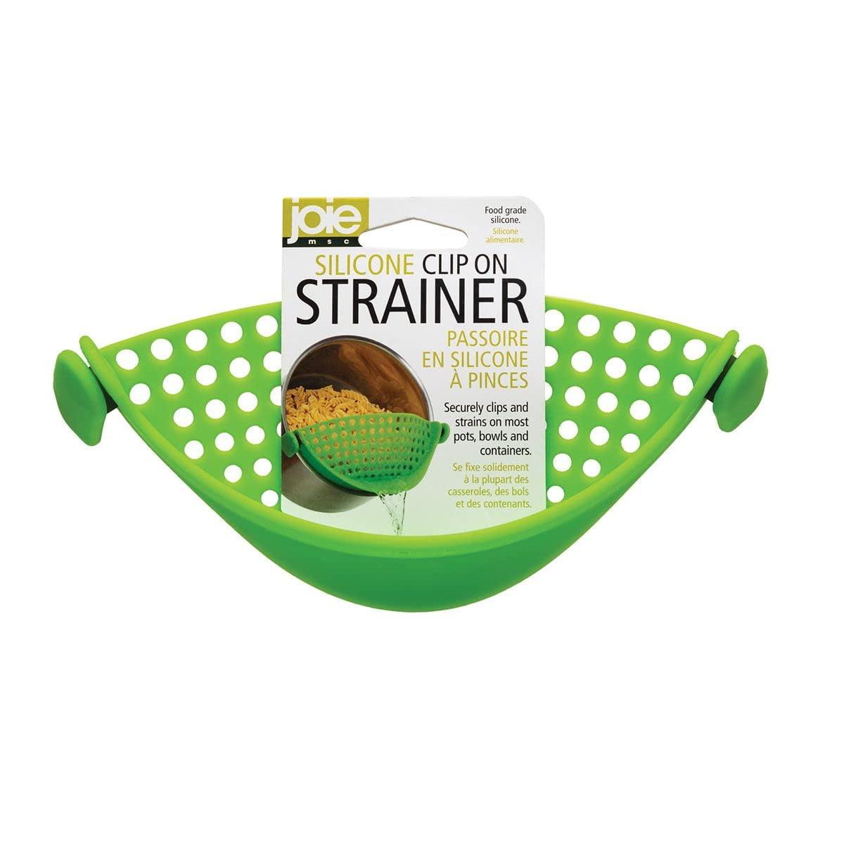 Green Silicone Clip-On Strainer for Pots and Bowls